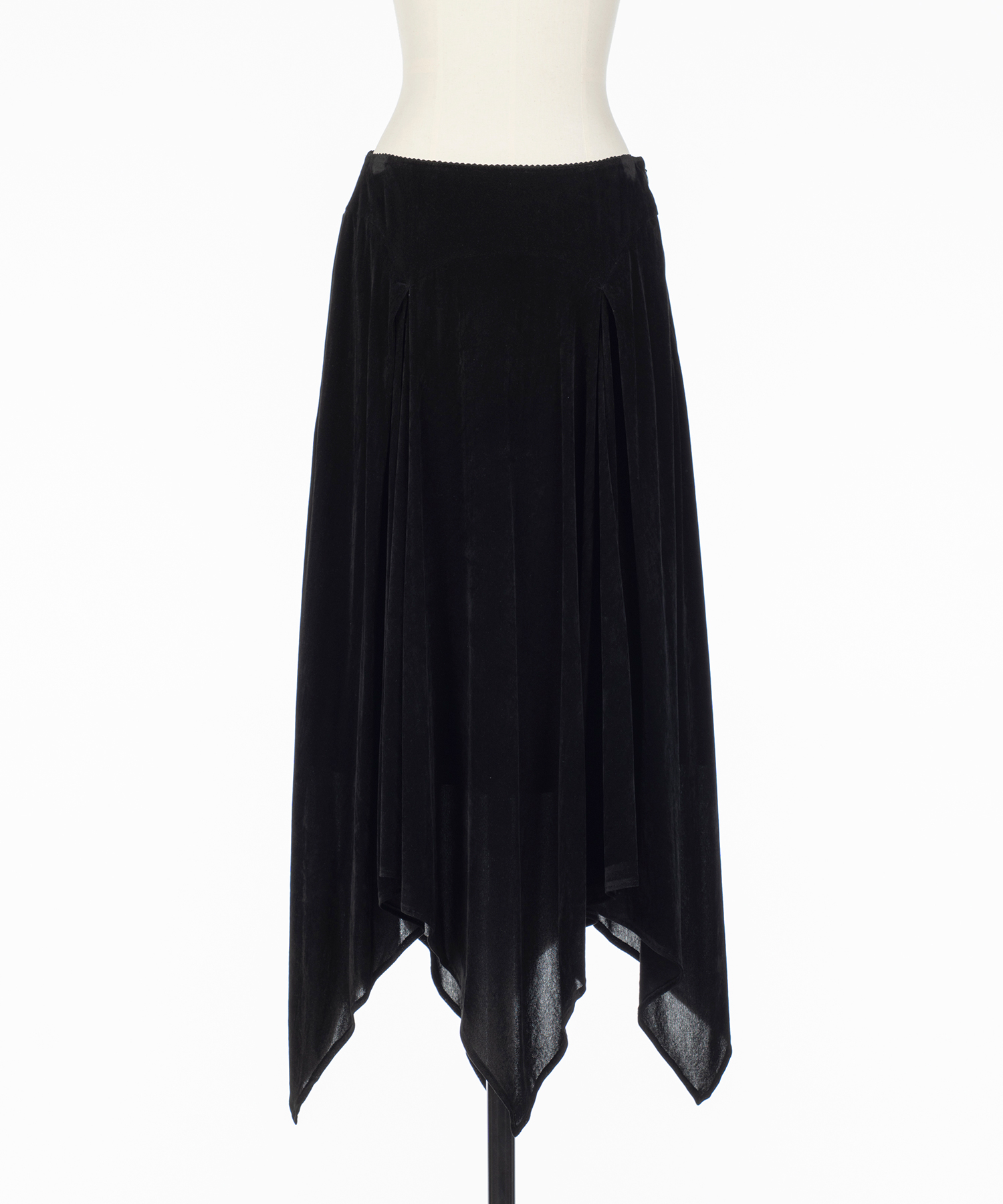 VELVET TULLE GATHERED SKIRT