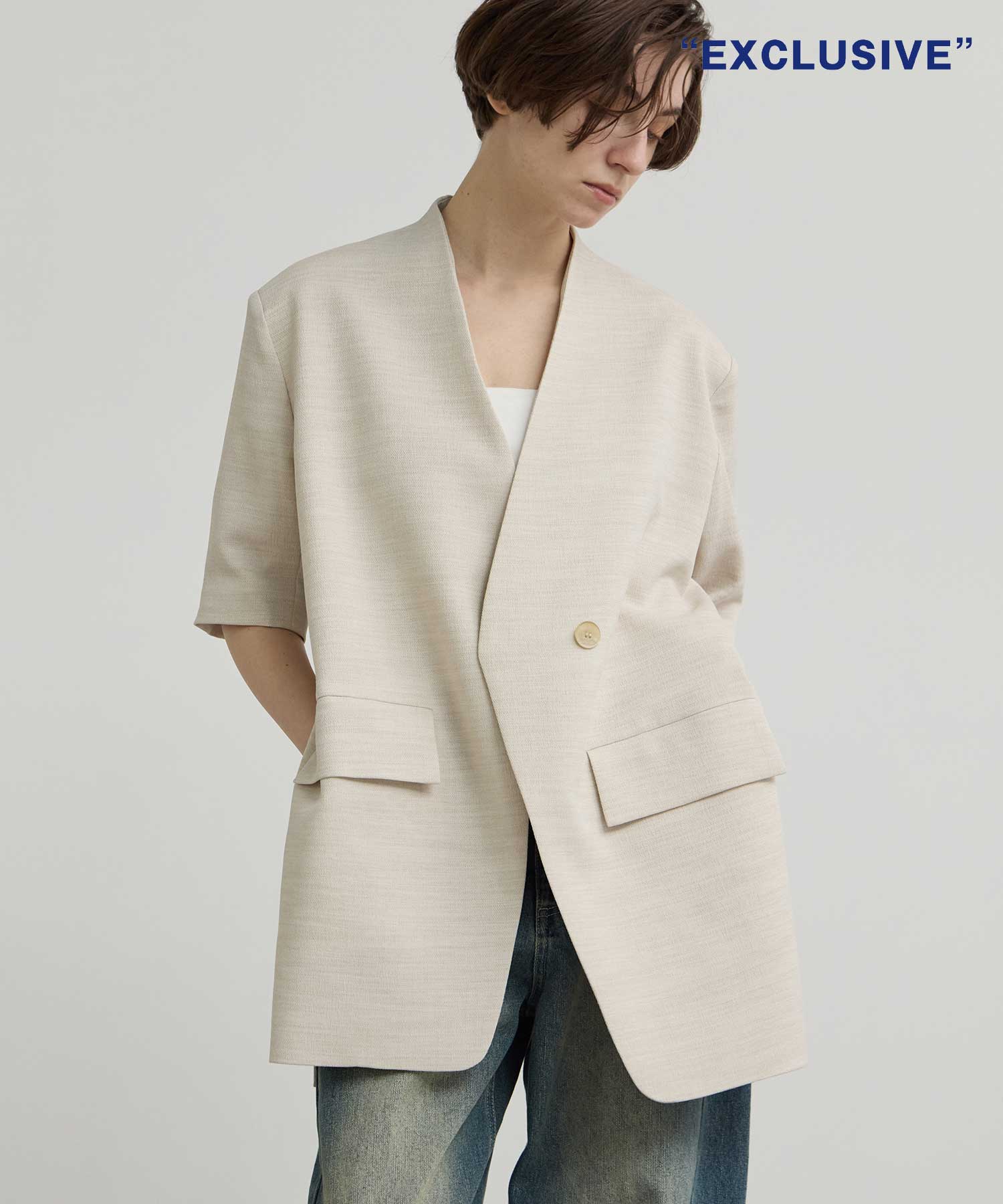 別注 side slit half sleeve jacket