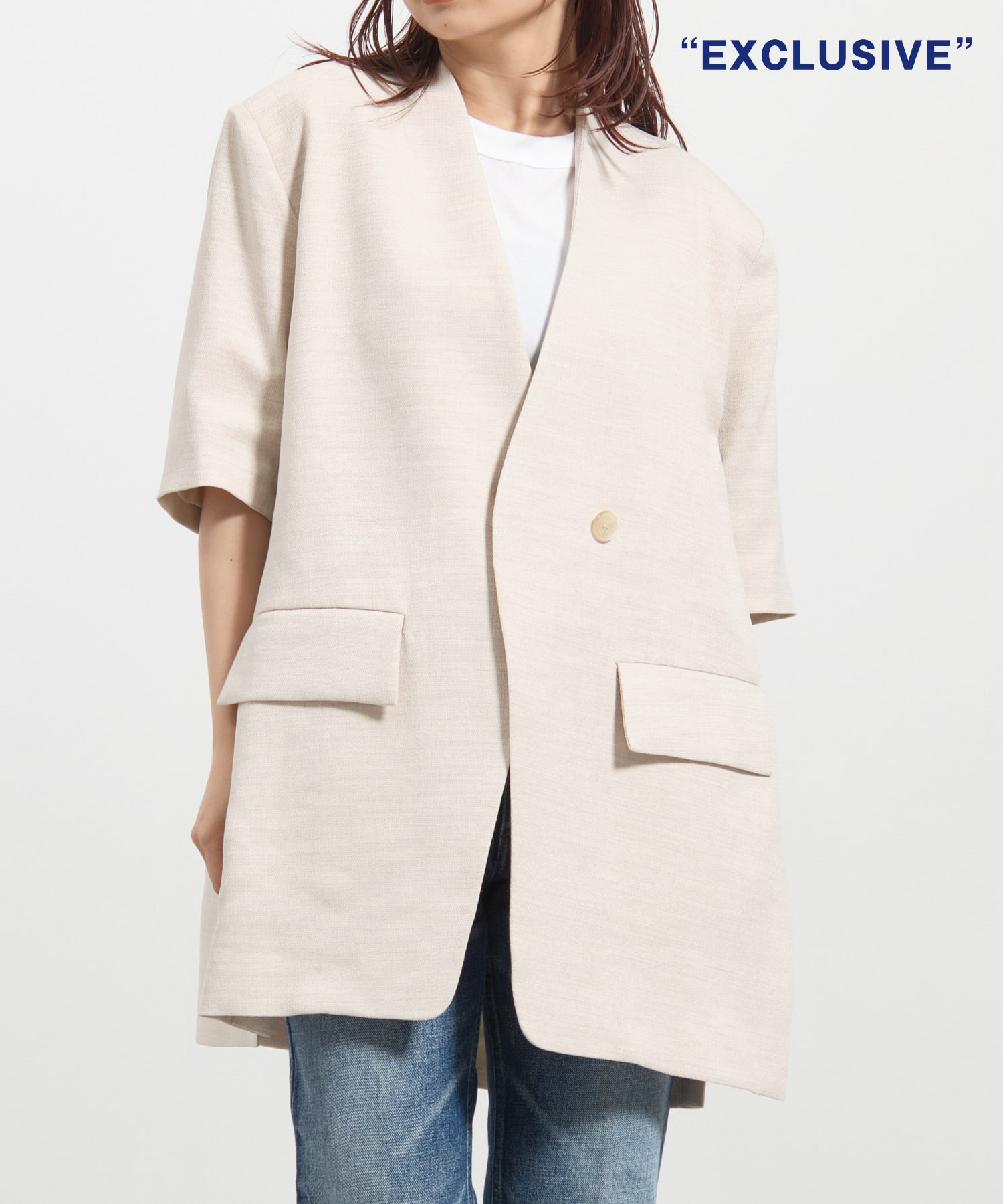 別注 side slit half sleeve jacket