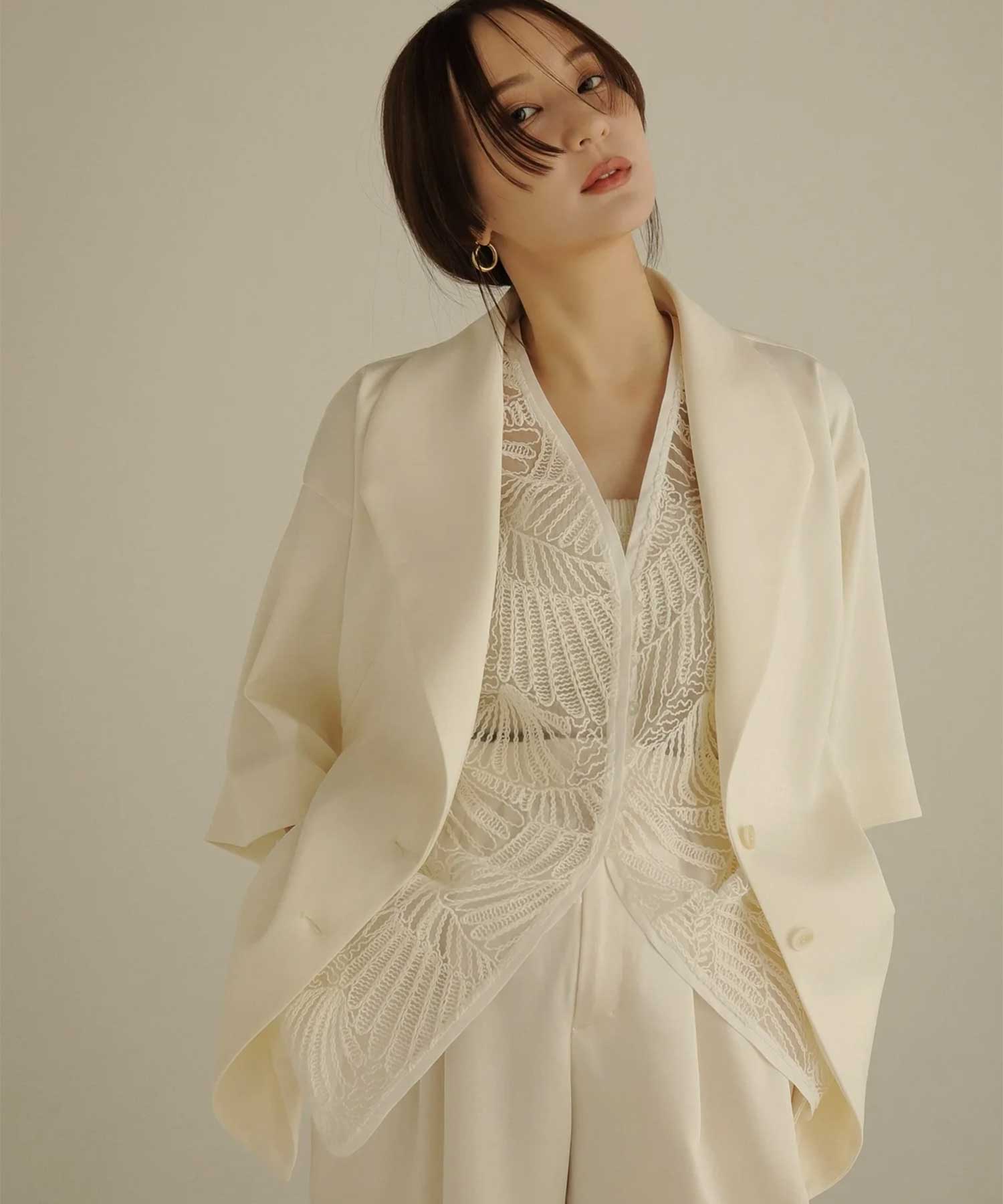 double satin half jacket