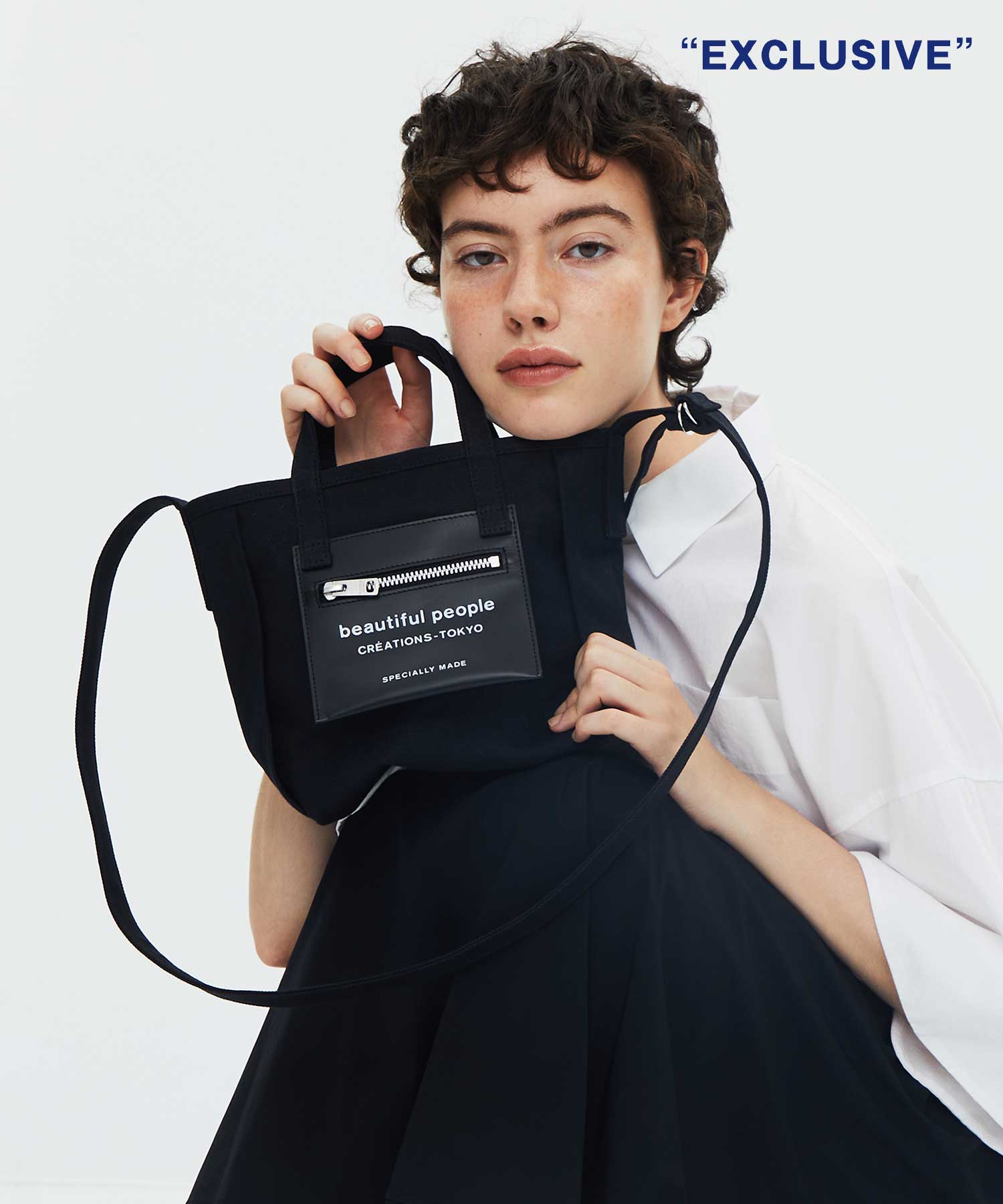 別注 Logo Leather Pocket Mini Tote Bag