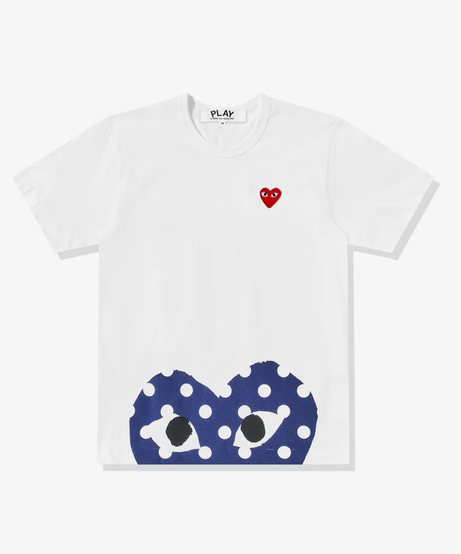 T-SHIRT RED EMBLEM POLKA DOT BUTTOM