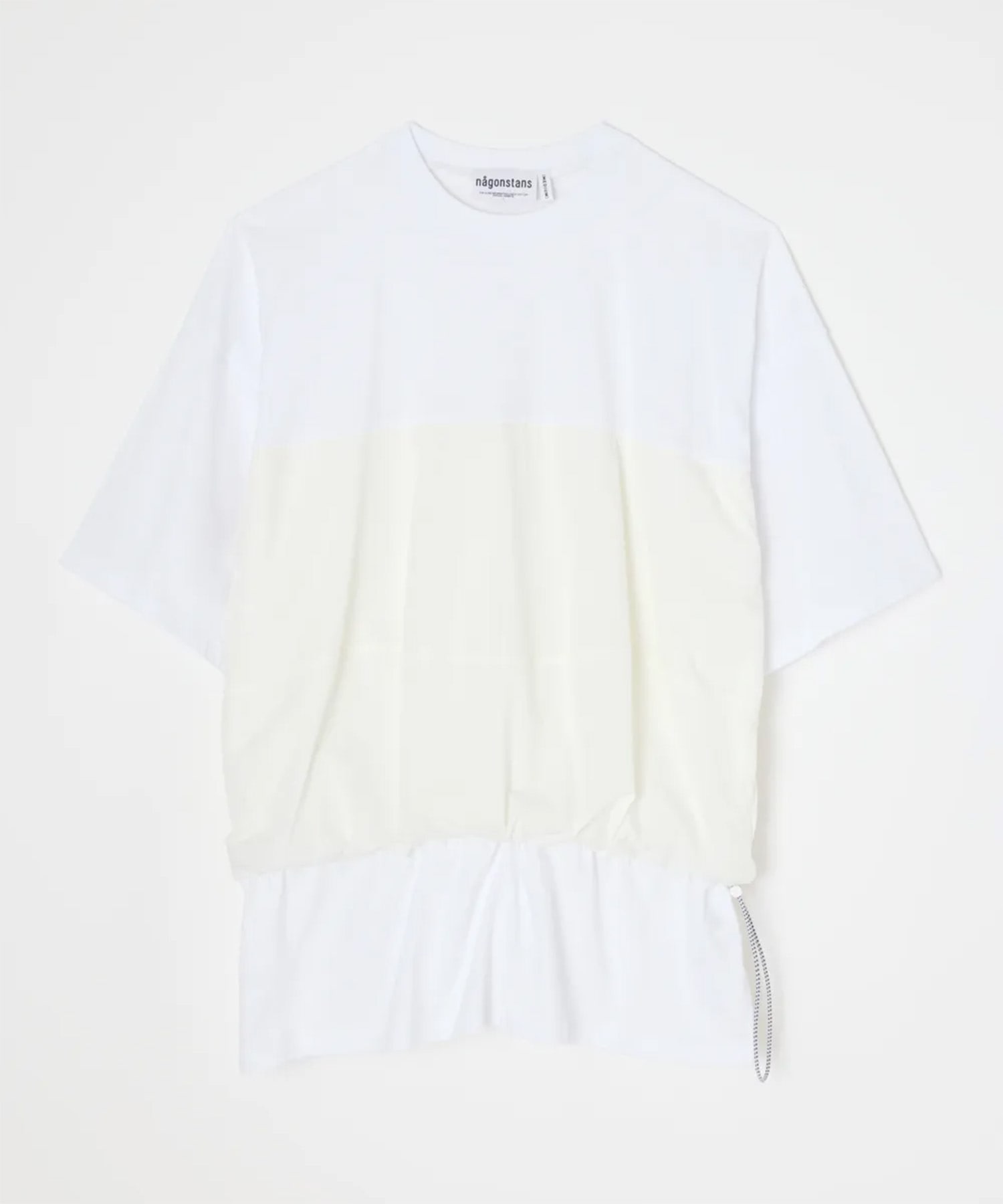 woven combinatin t-shirt