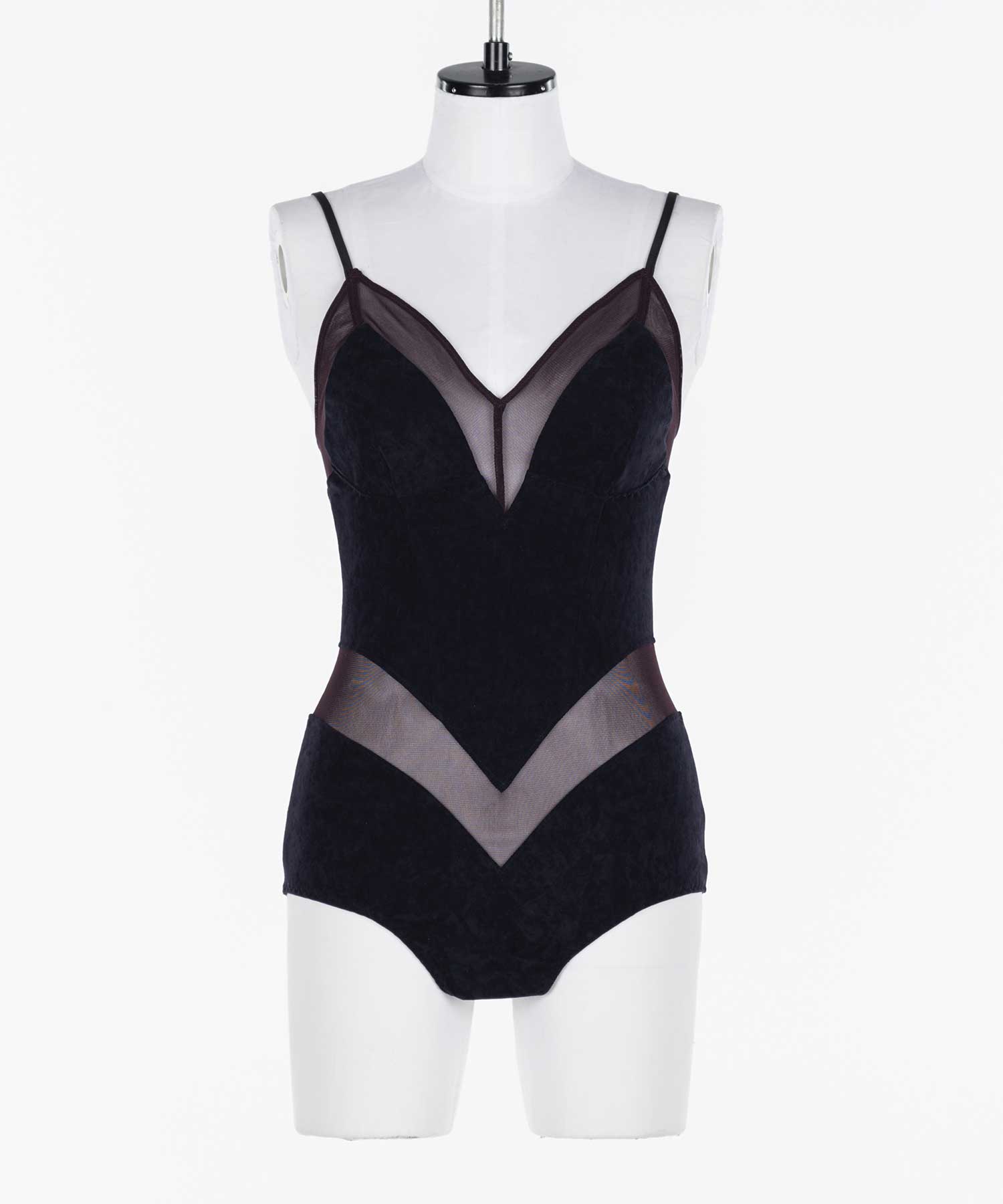 Velour paneled bodysuit