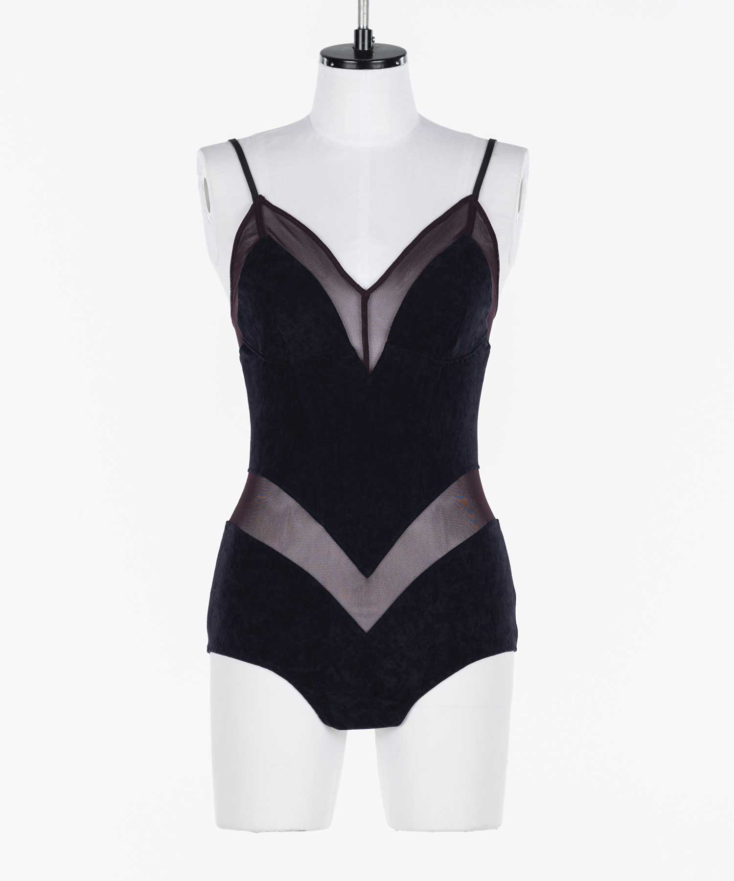 Velour paneled bodysuit