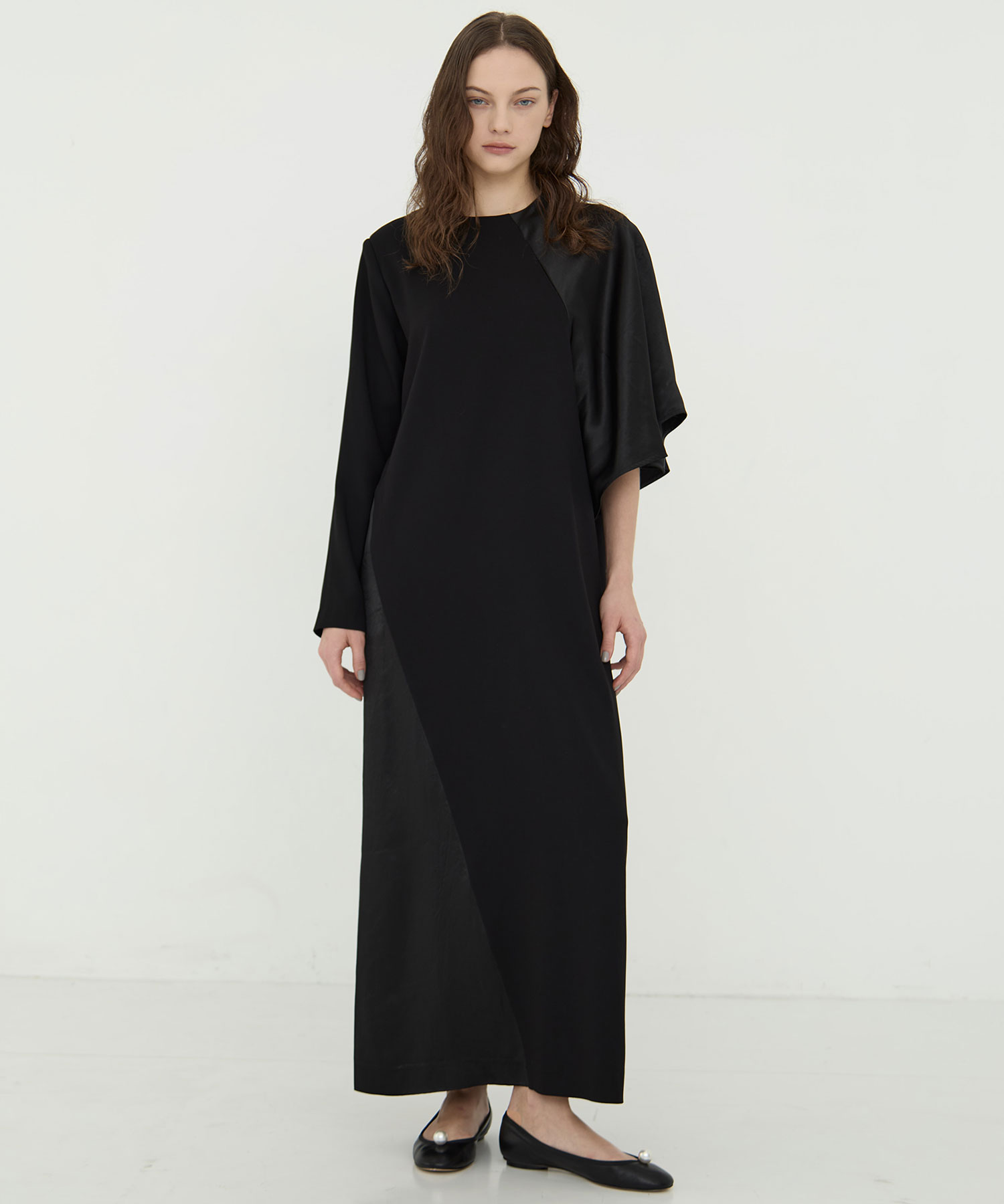 BLACK FORMAL ASYMMETRY DRESS