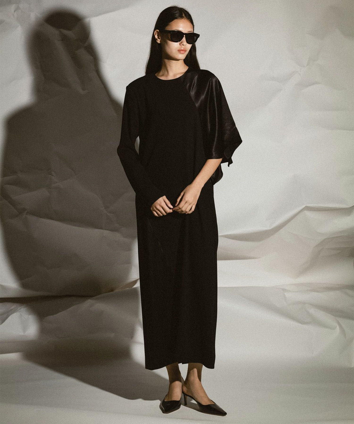 BLACK FORMAL ASYMMETRY DRESS