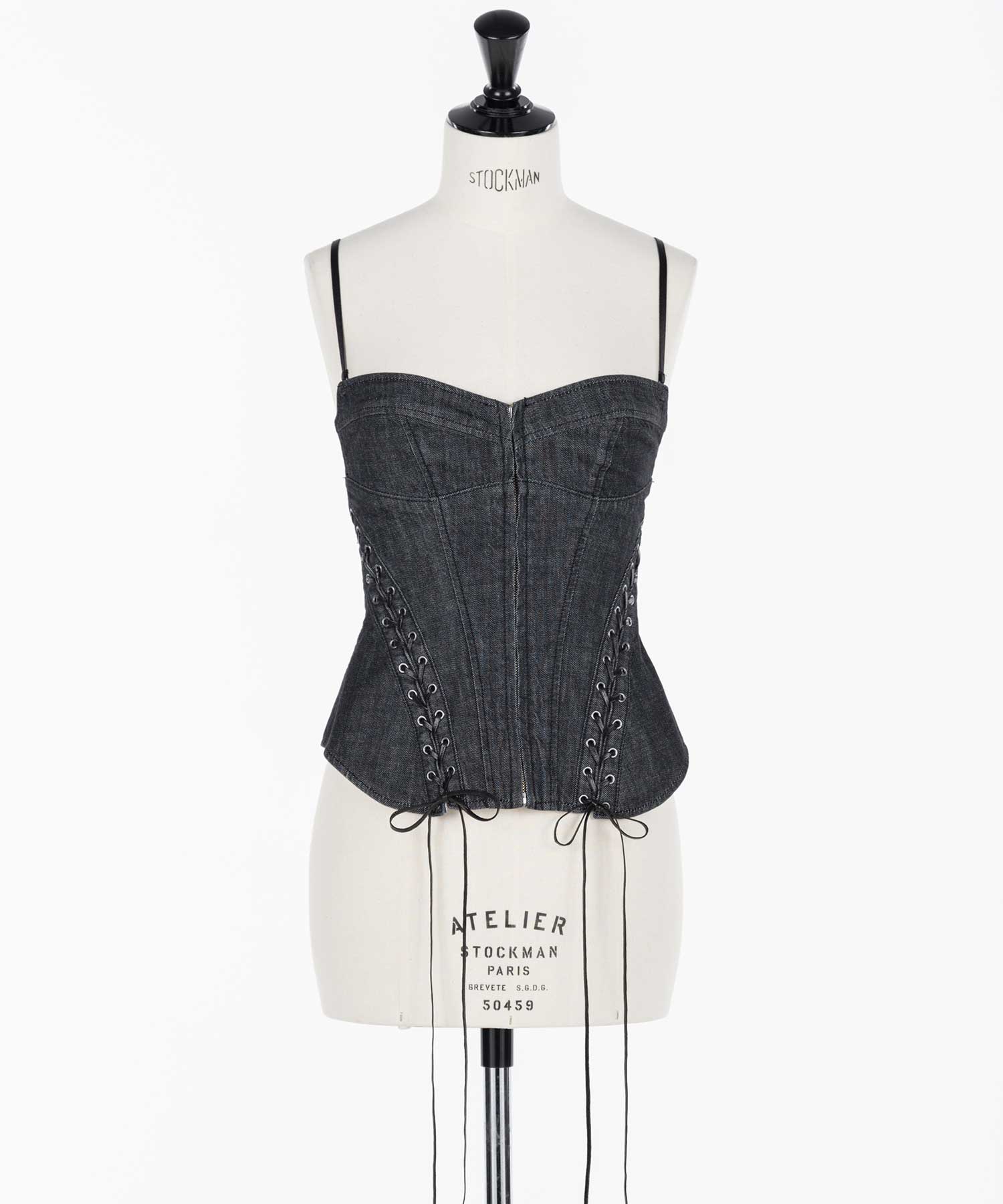 Lace up denim bustier