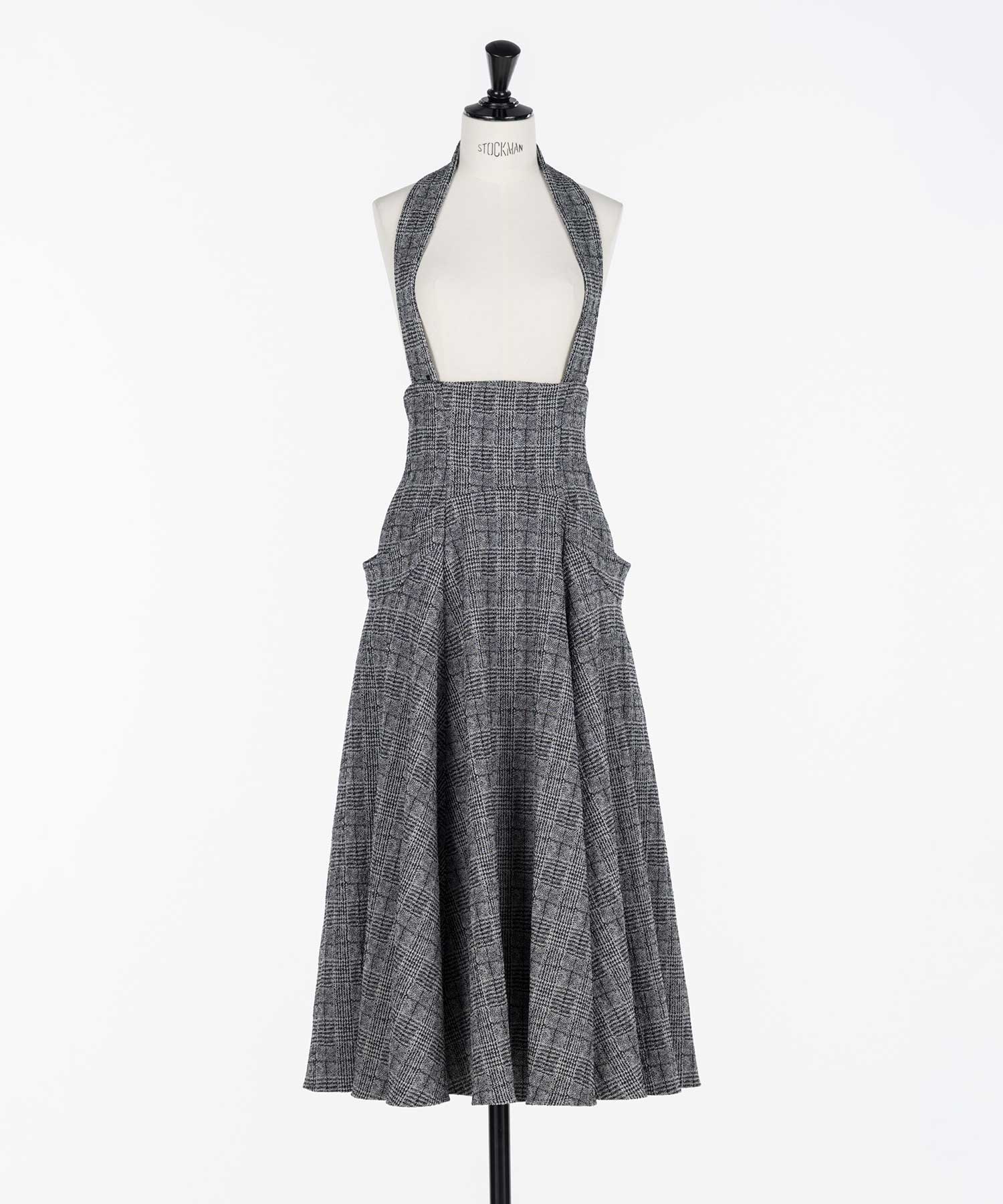 Glen check flared skirt