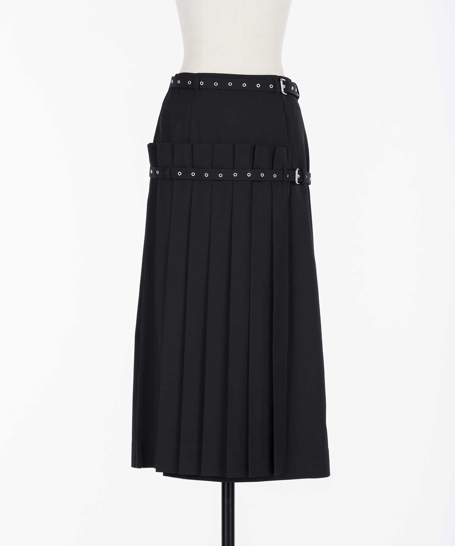 Pleated wrap midi skirt