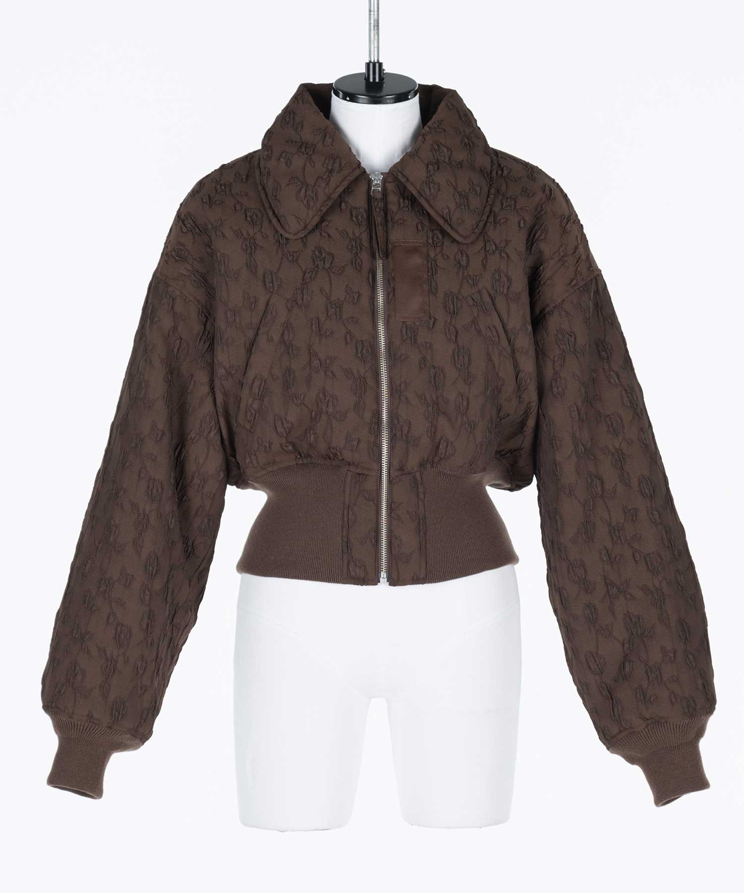 Floral jacquard bomber jacket