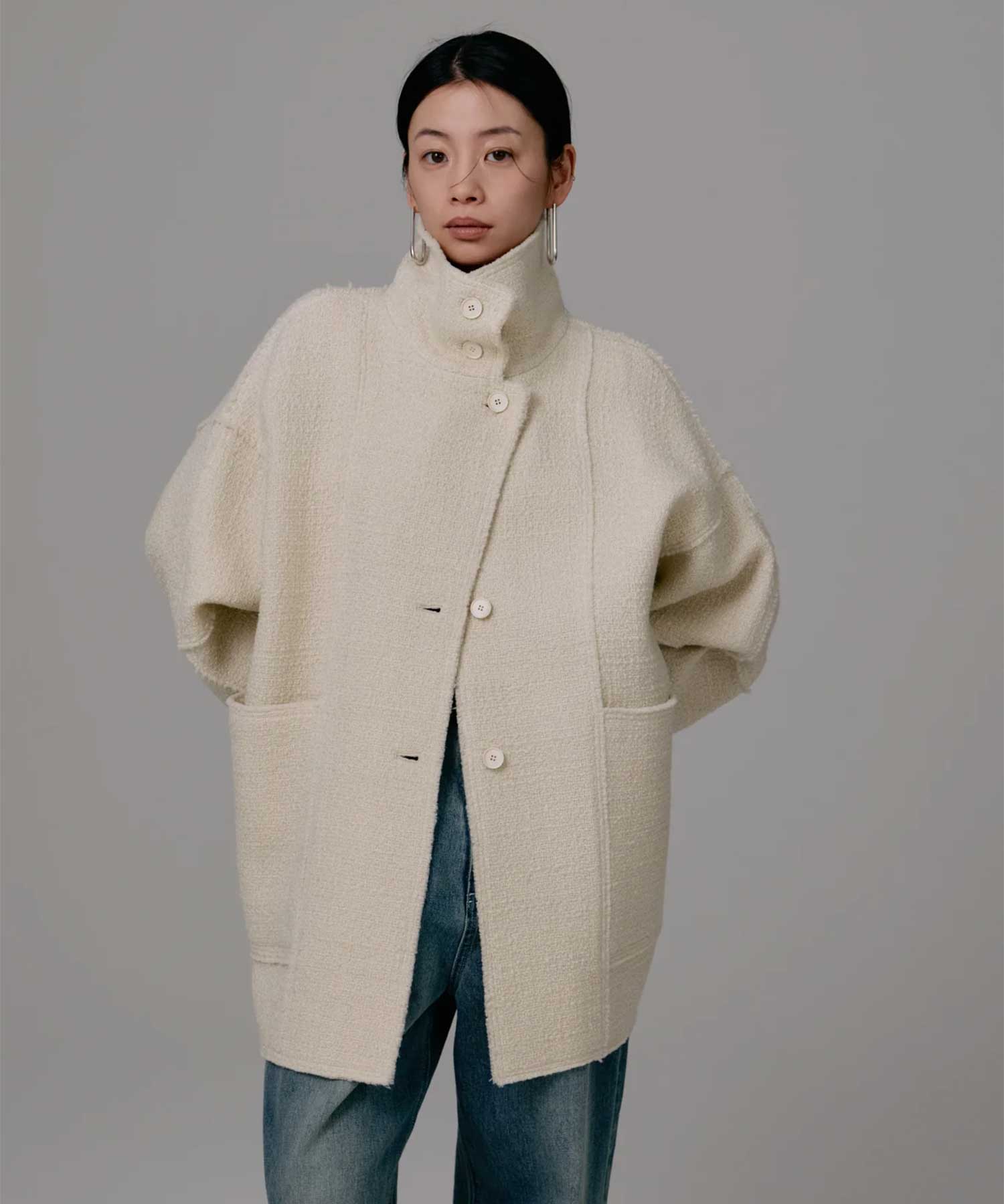tweed half coat