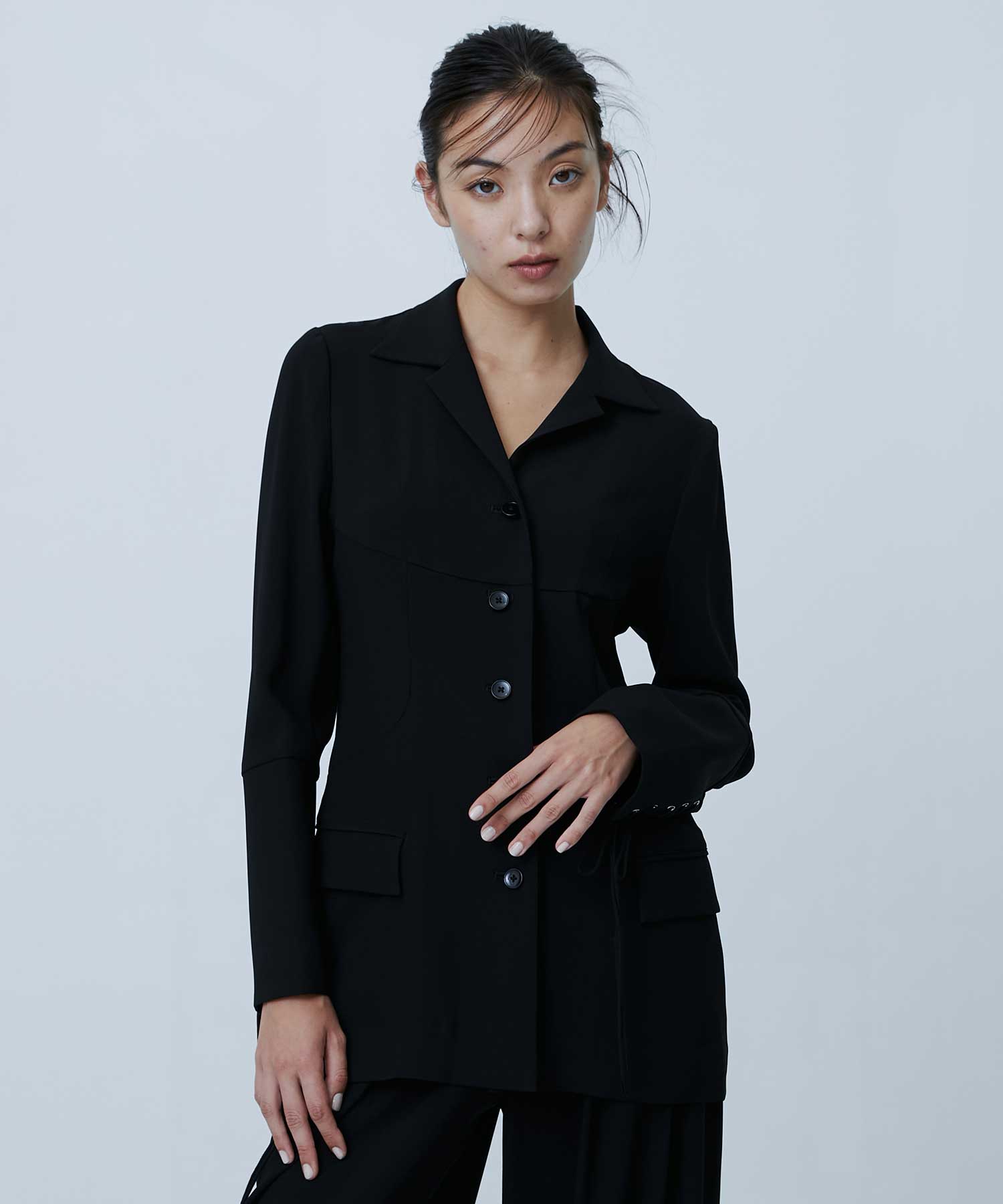 Crepe shirt jacket