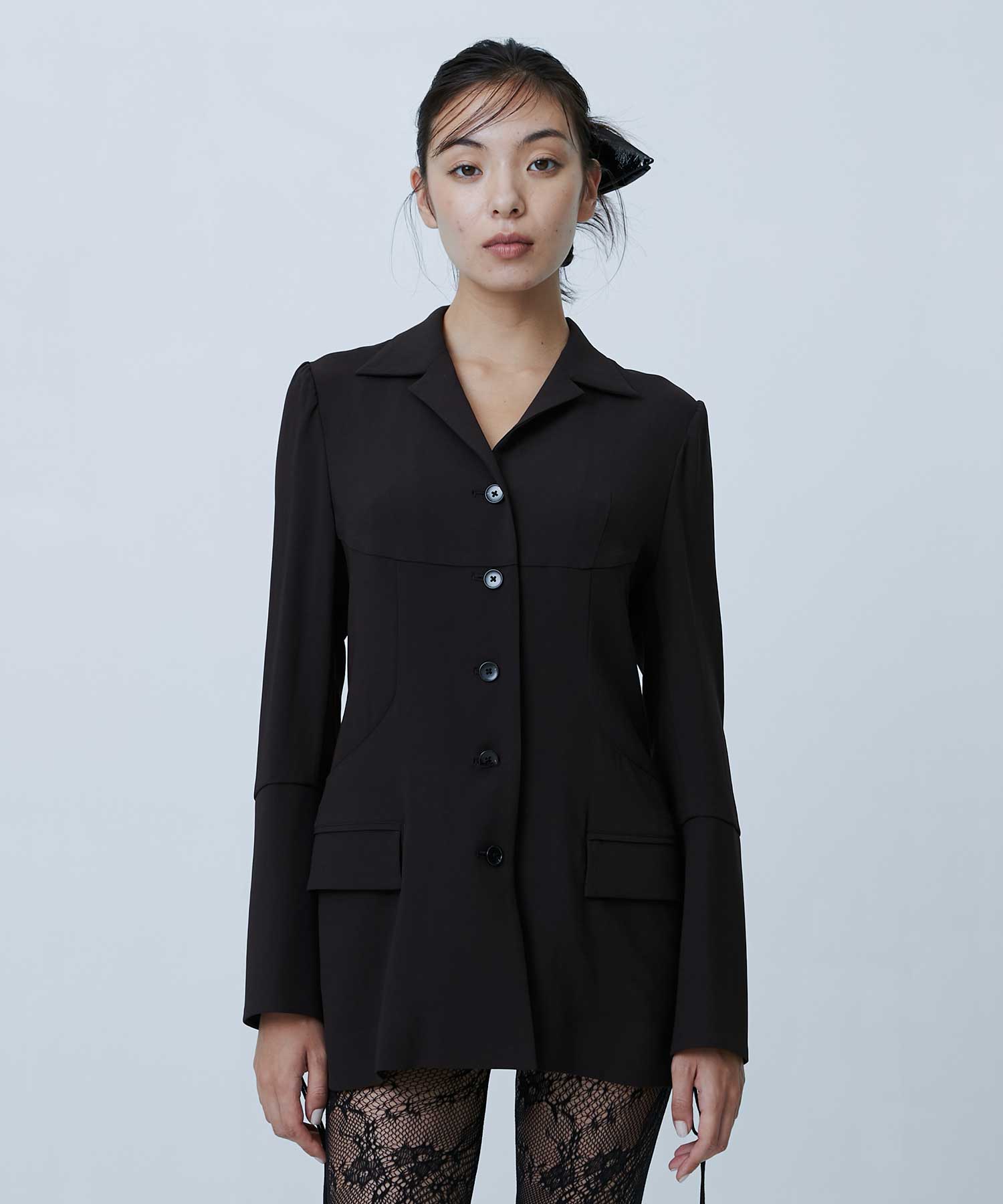 Crepe shirt jacket