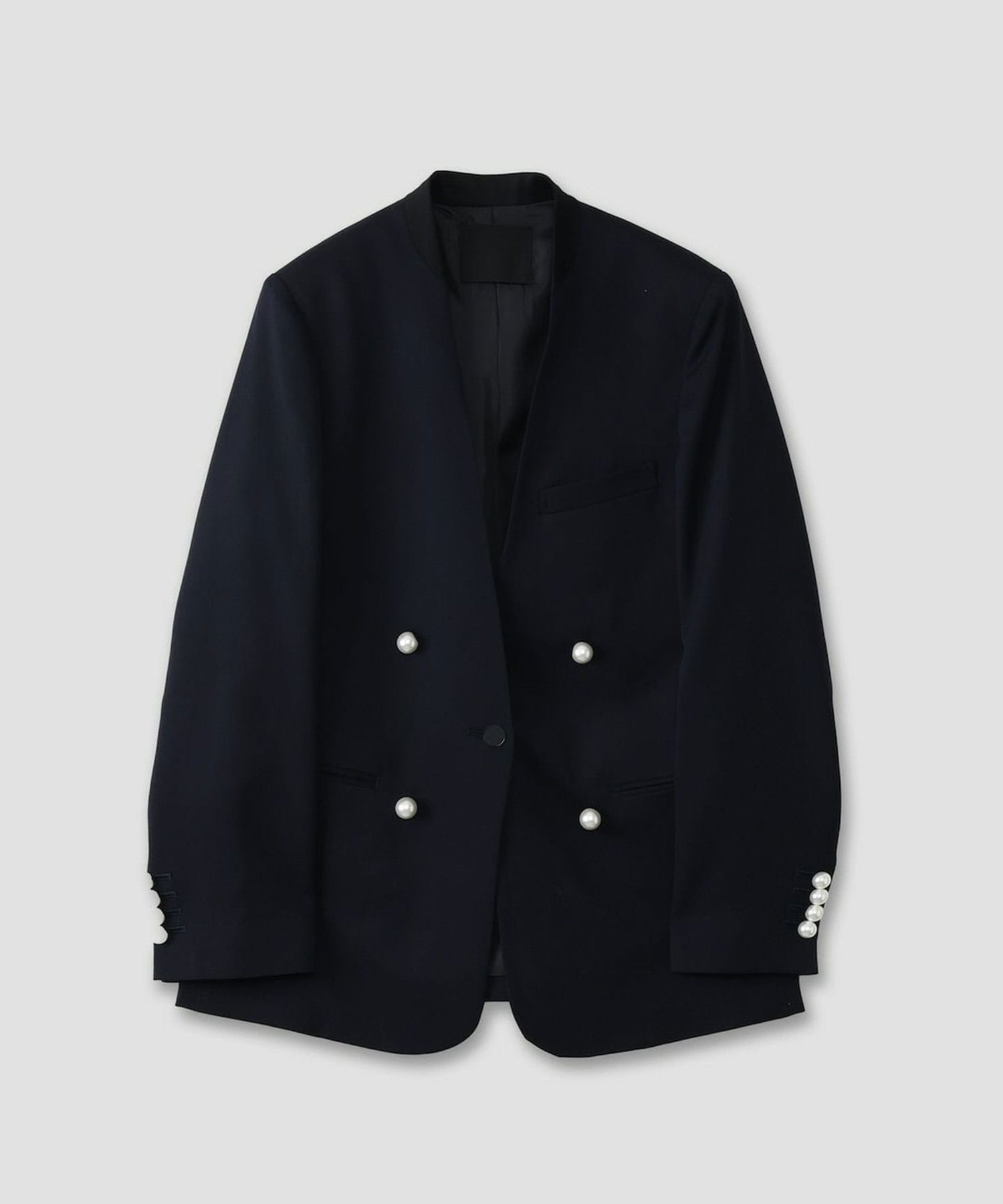 BLACK FORMAL NO COLLAR JACKET