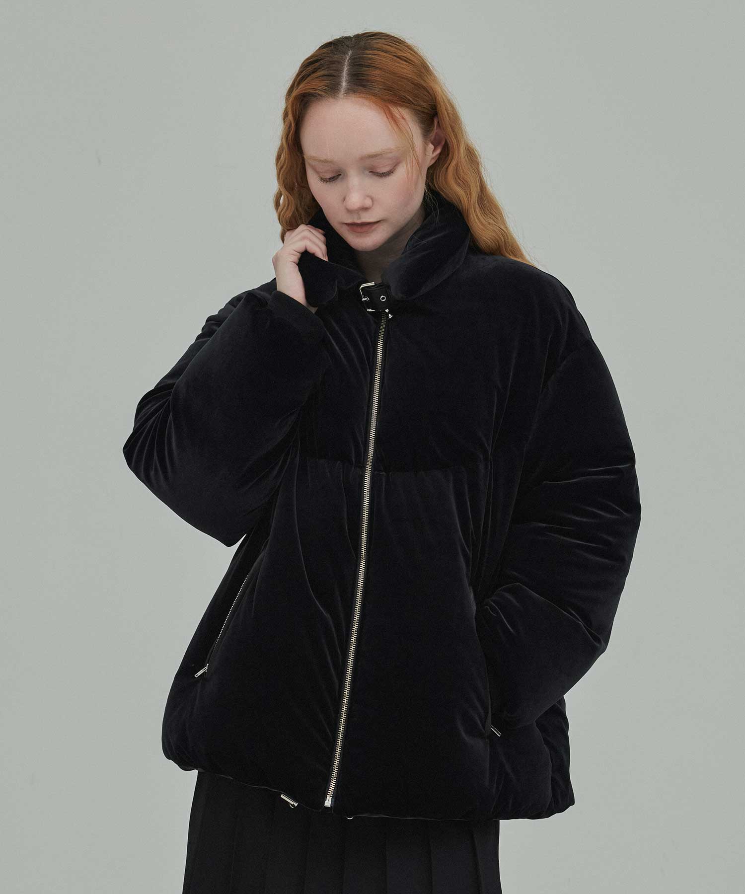 Velour down coat