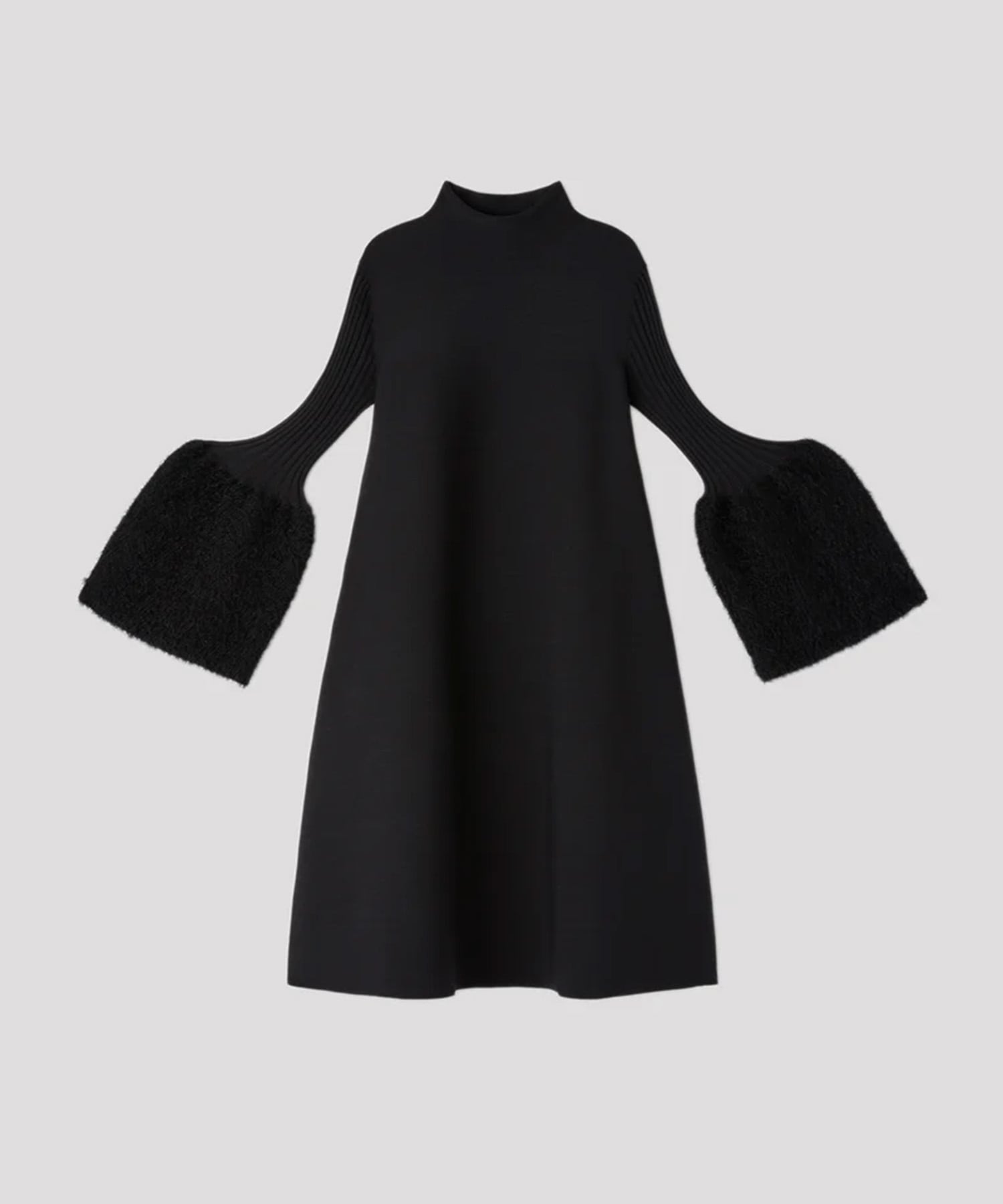 POTTERY PILE GLITTER LONG BELL SLEEVE FLARE MINI DRESS