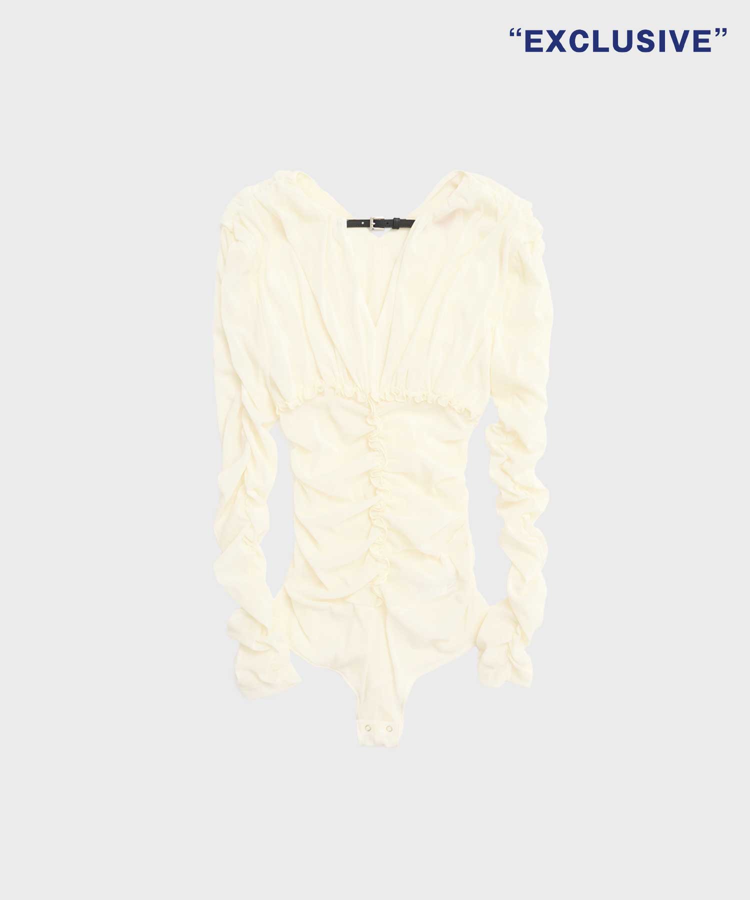 別注 Velvet tulle shirring bodysuit