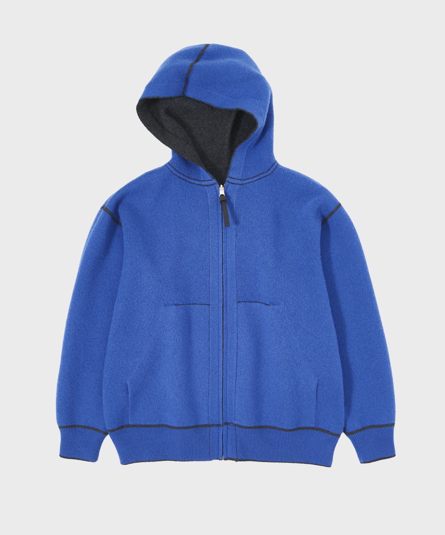 CASHMERE REVERSIBLE ZIP UP HOODIE
