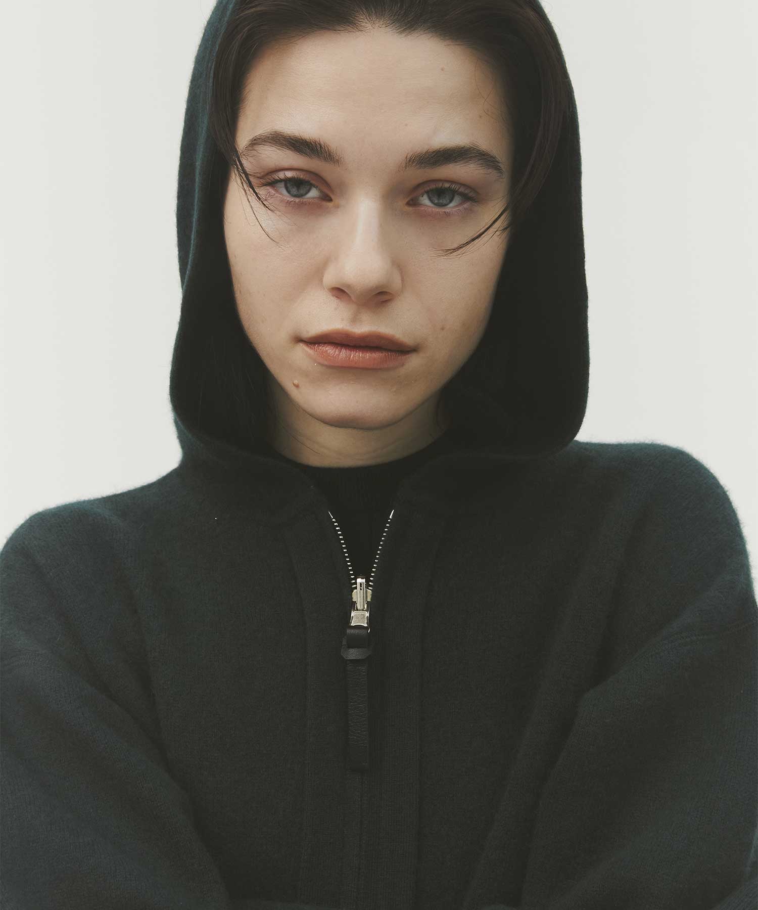 CASHMERE REVERSIBLE ZIP UP HOODIE