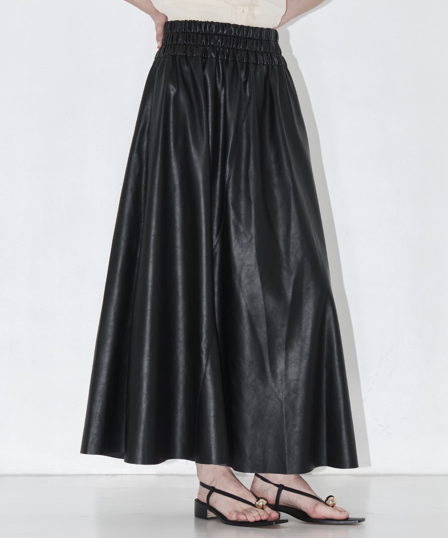 Paz gather waist skirt BK