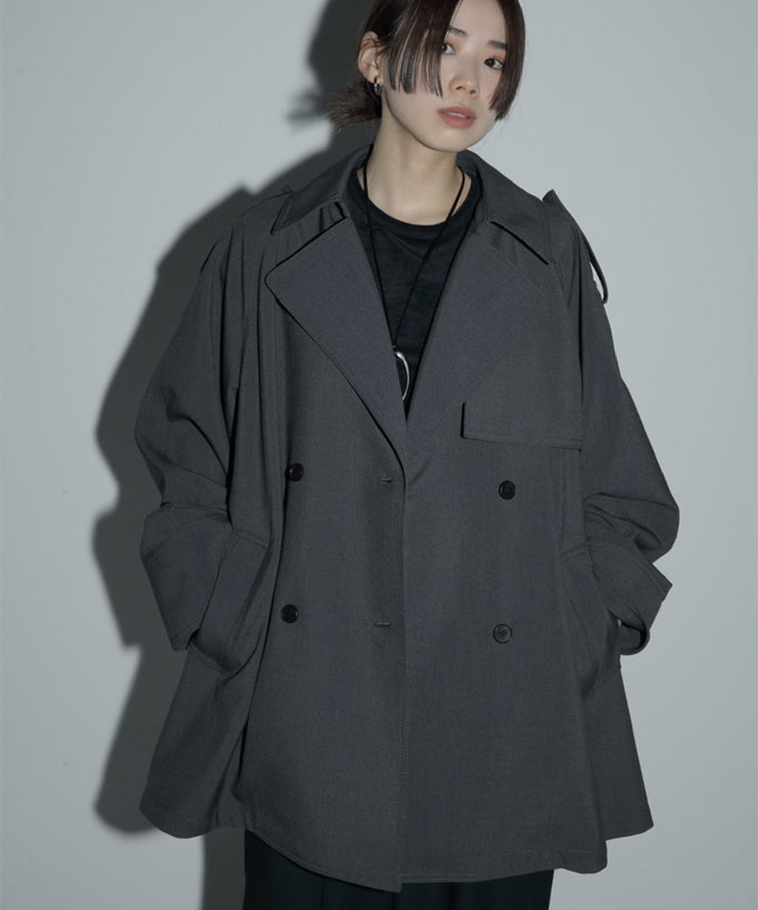 over trench short coat