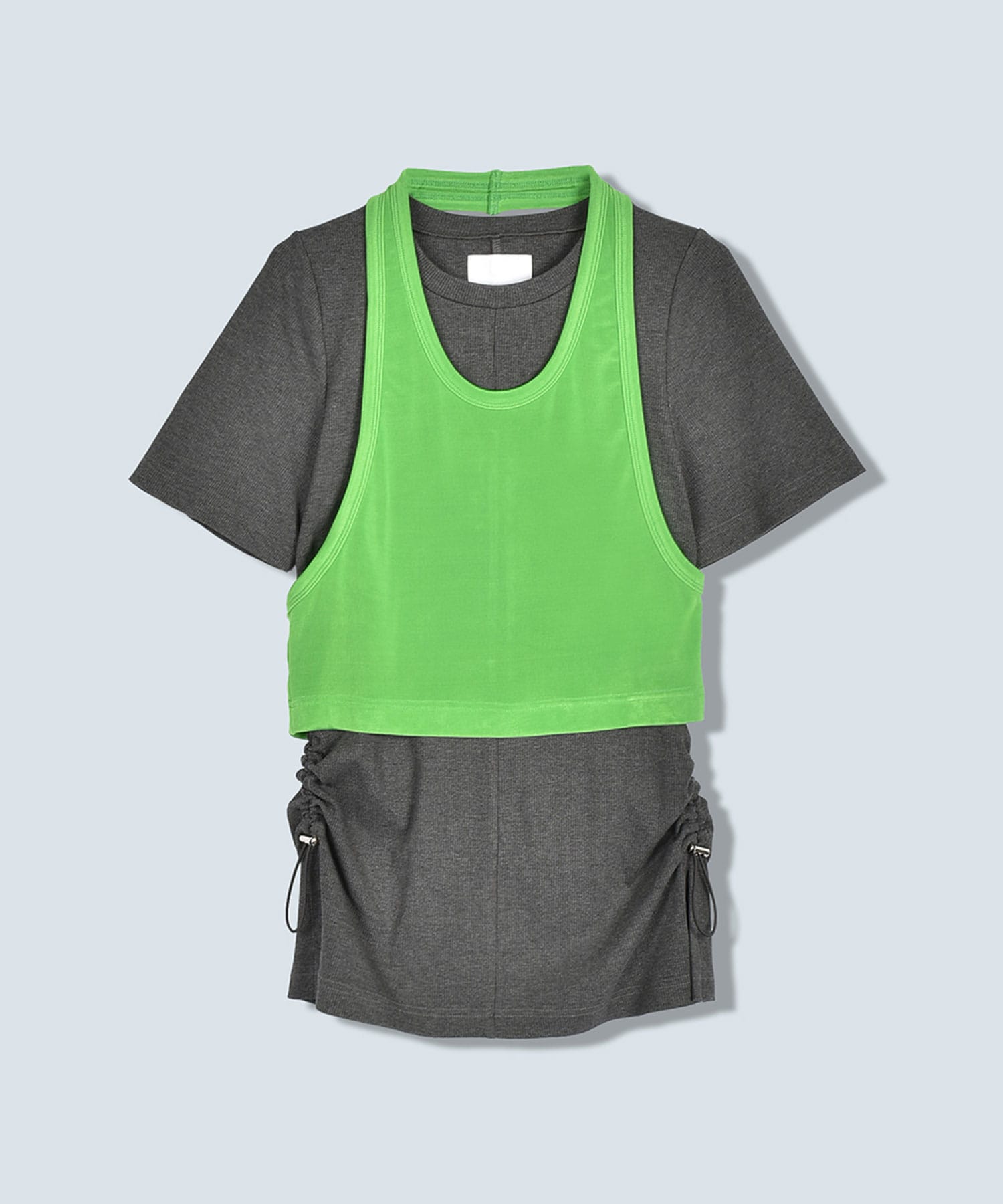 SHEER HALTER LAYERED T-SH