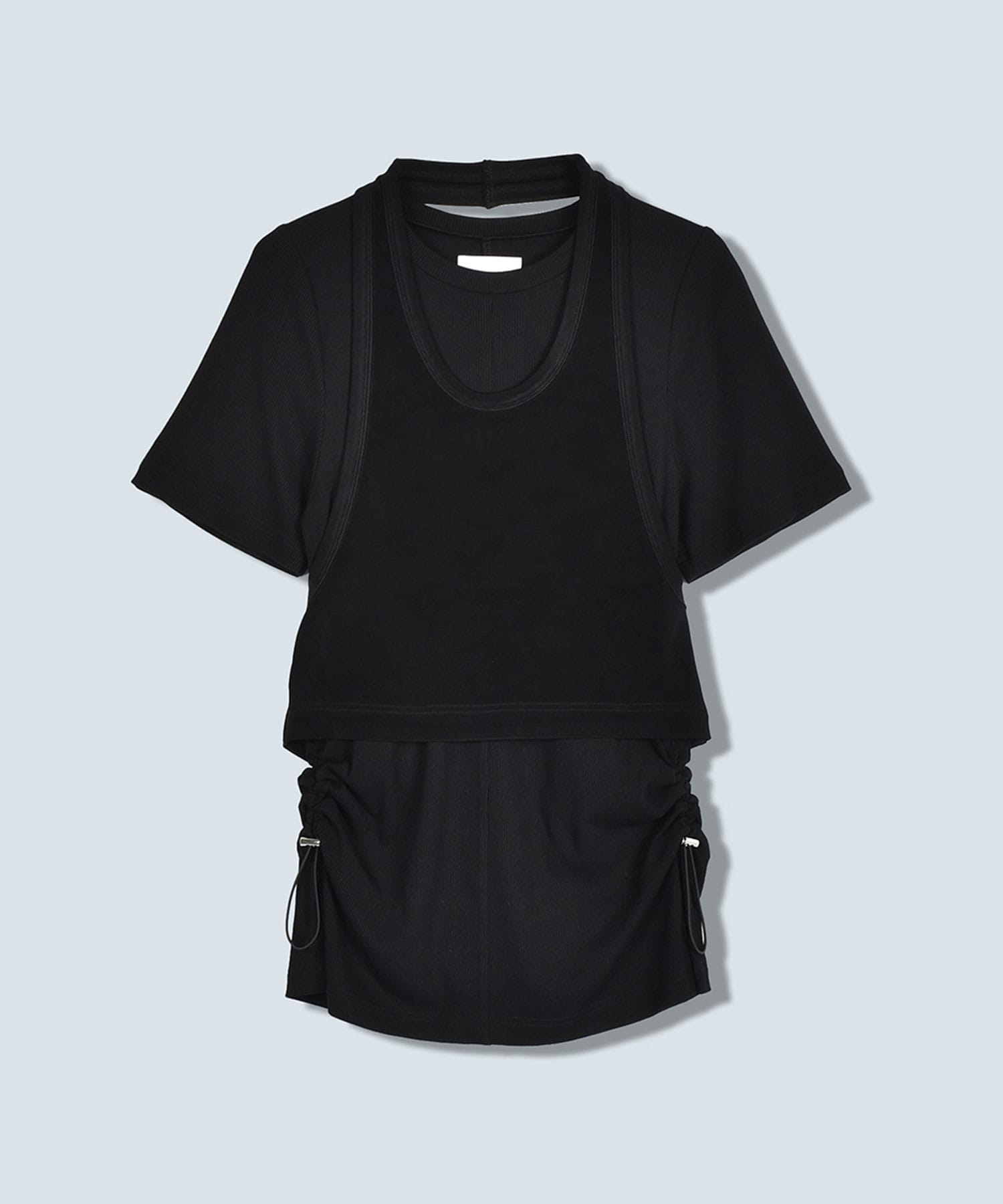 SHEER HALTER LAYERED T-SH