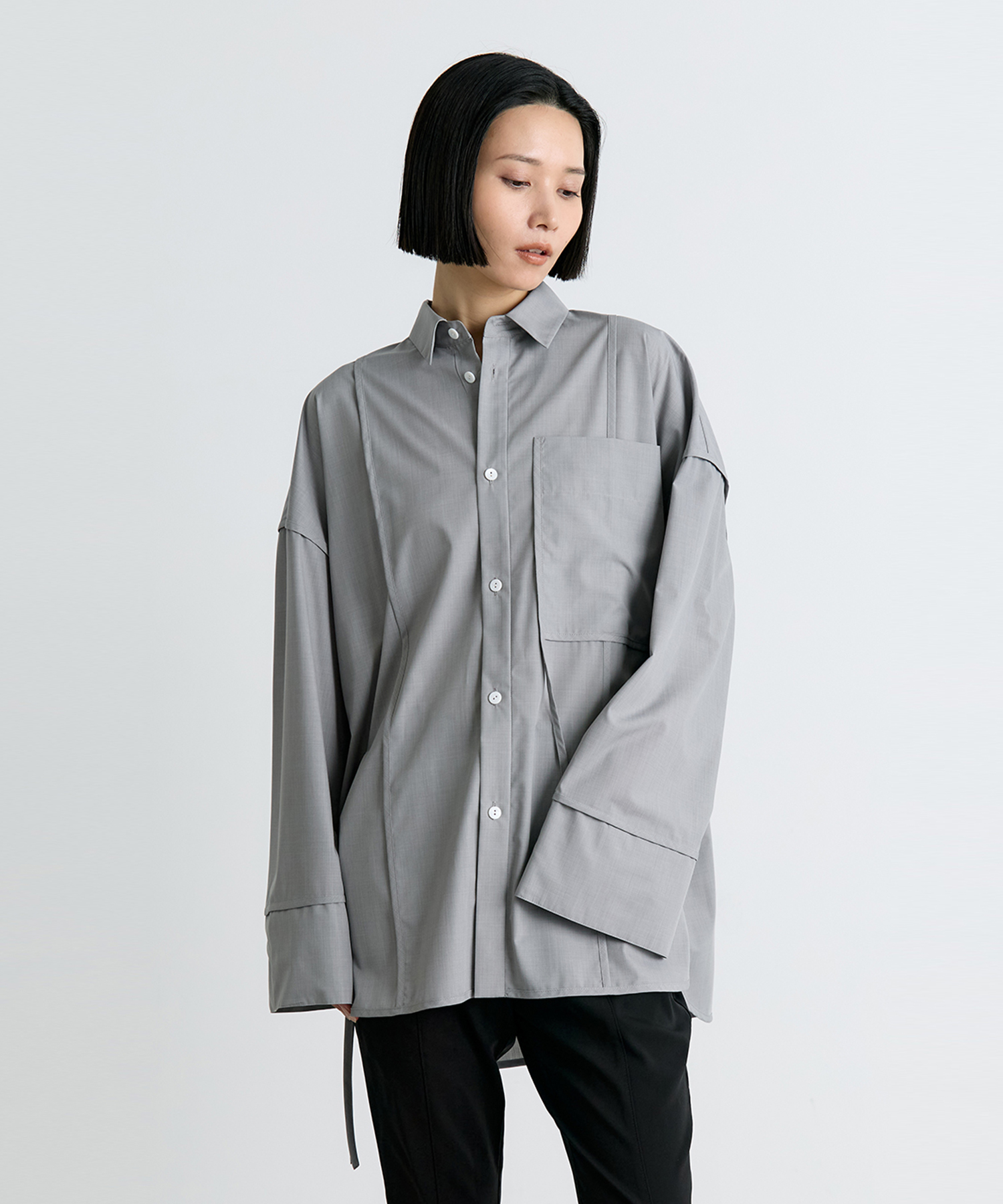 piping wide shirt