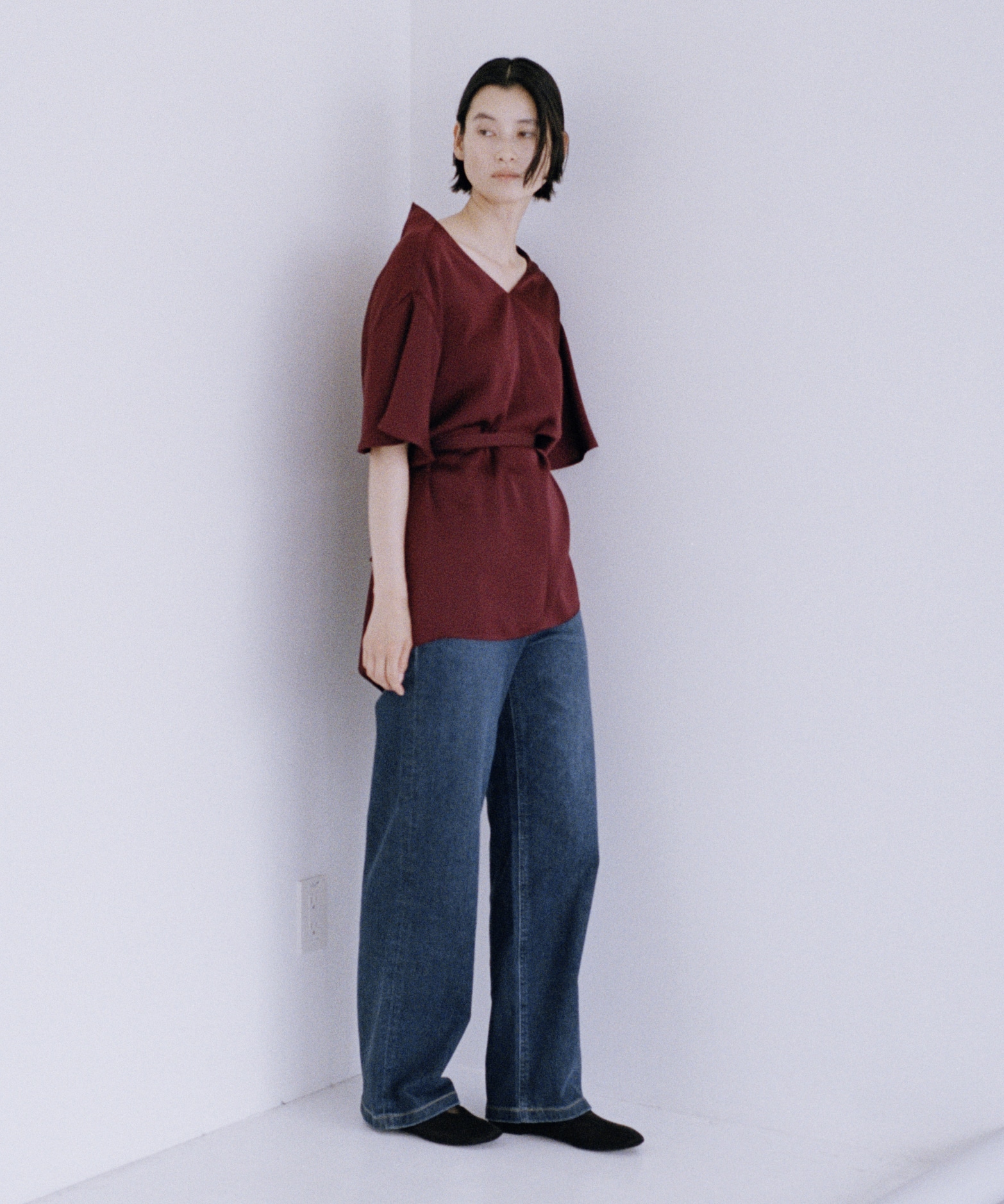 Satin Half Sleeve Blouse