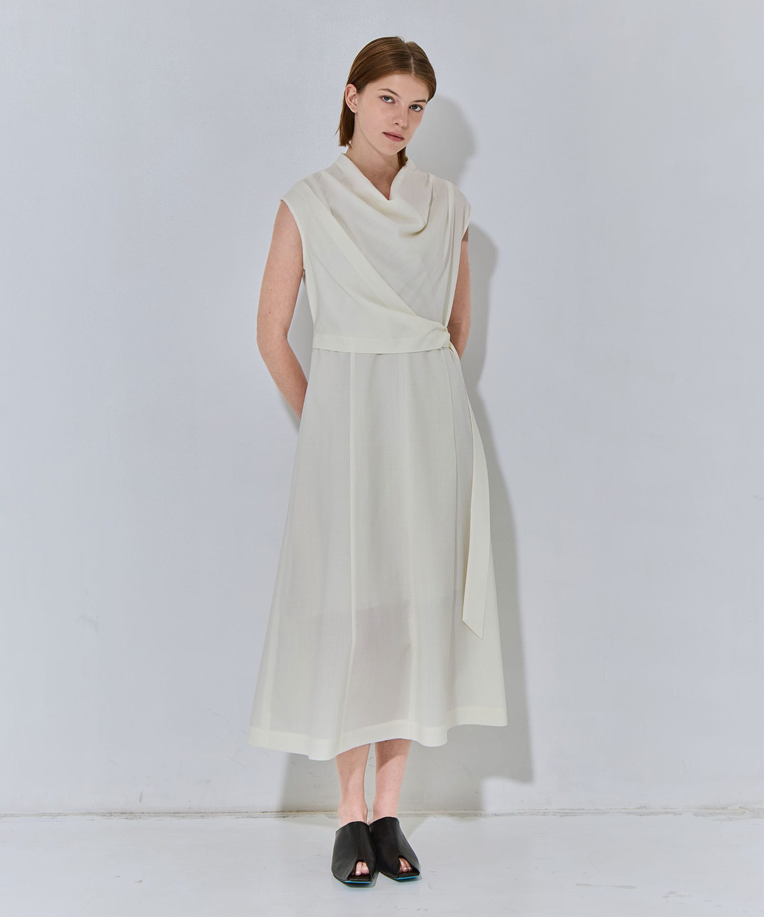 Cowl Neck Wool Dress