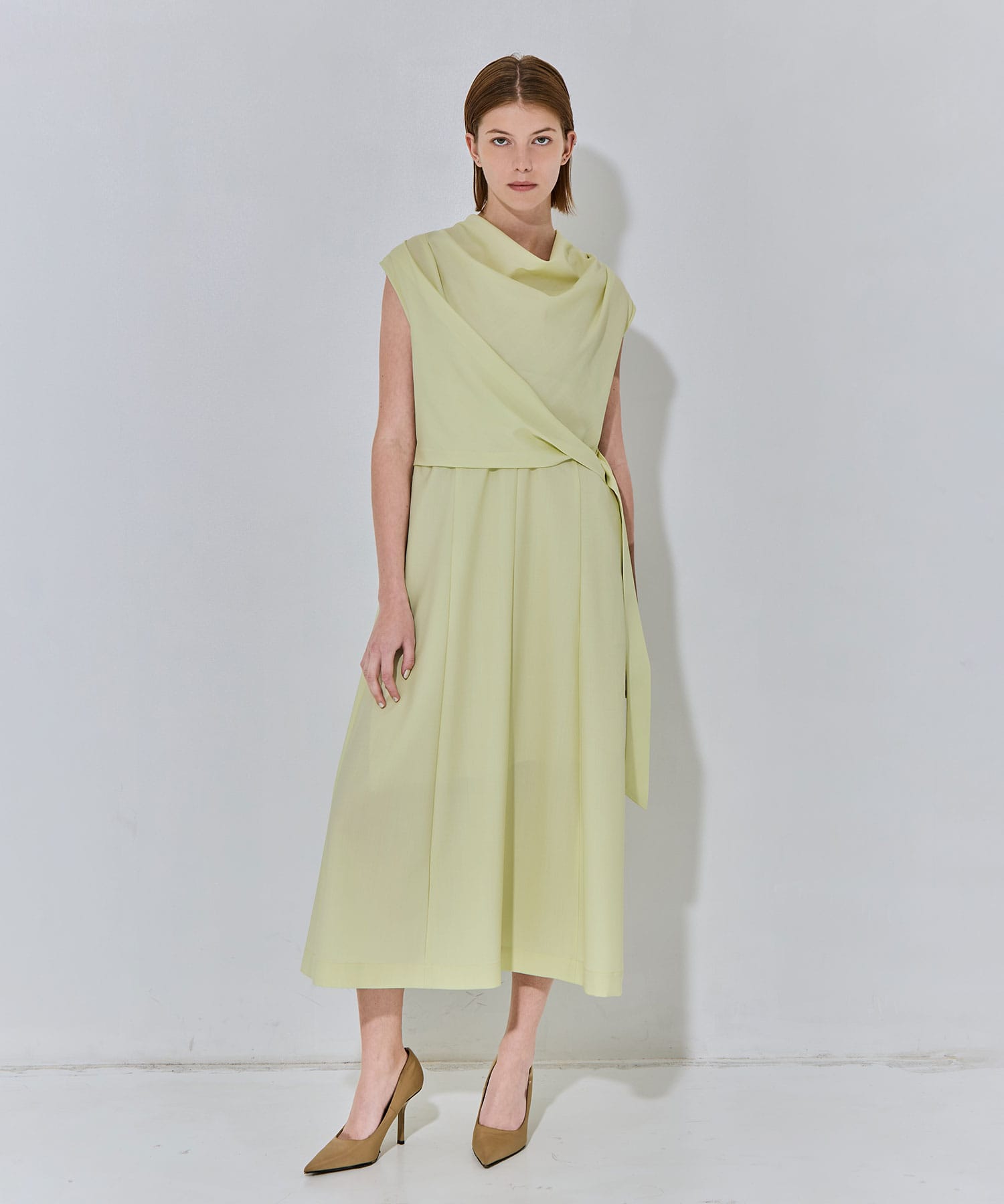 Cowl Neck Wool Dress