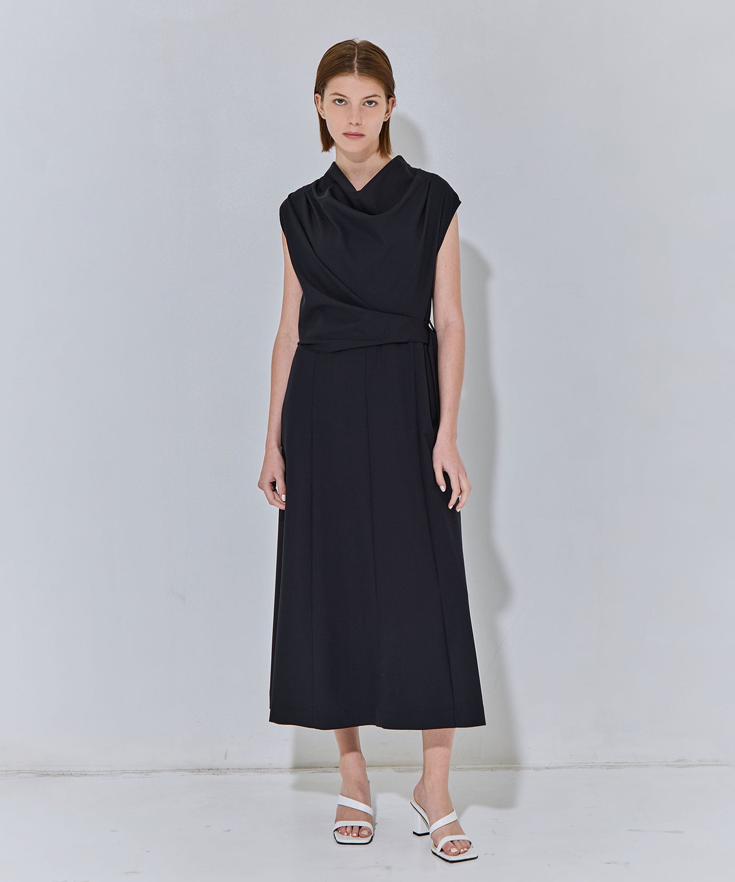 Cowl Neck Wool Dress