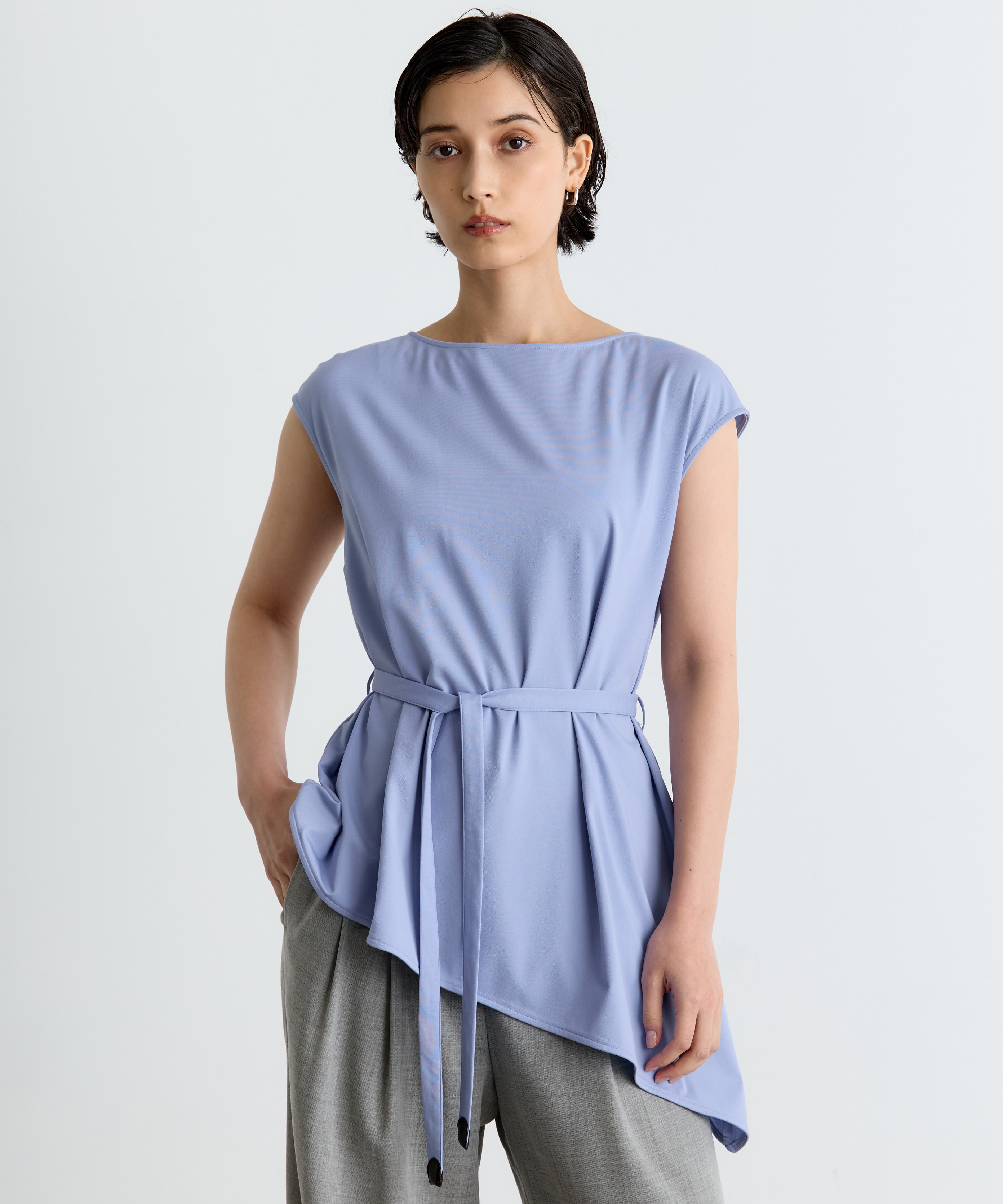 French Sleeve Asymmetry Tops
