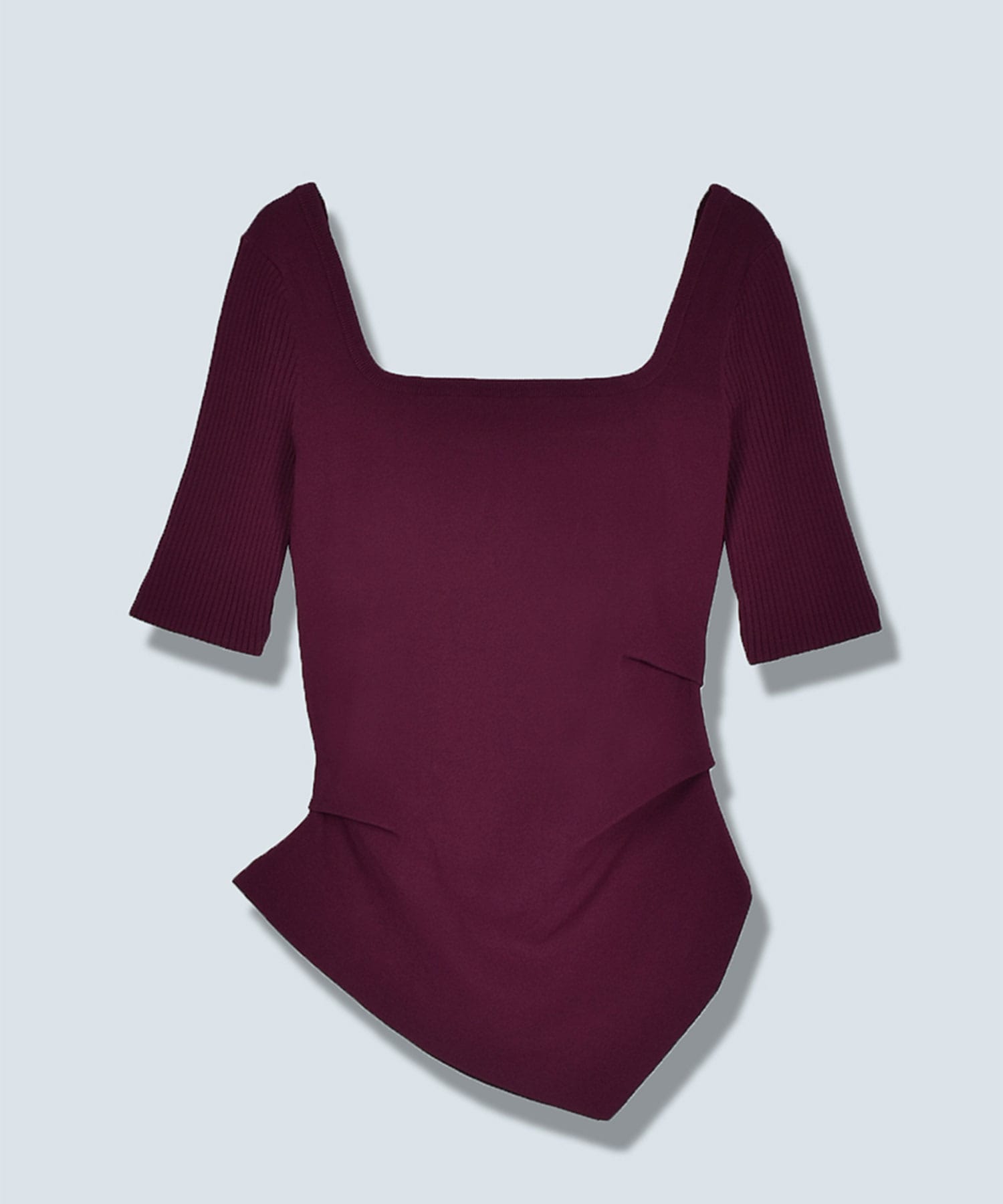 ASYMME TUCK HALF SLEEVE TOP