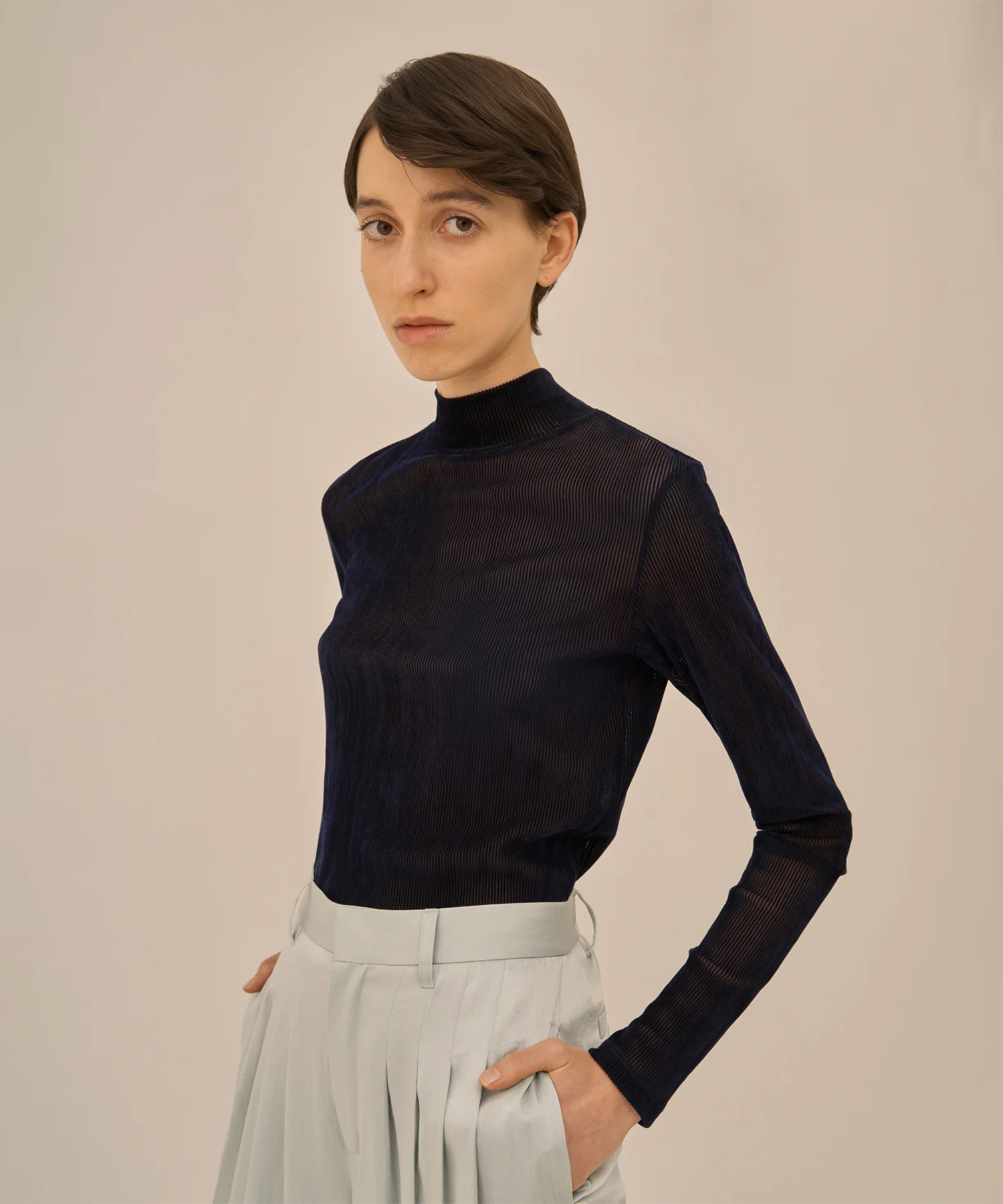 Claudia tie coller jersey pullover NV