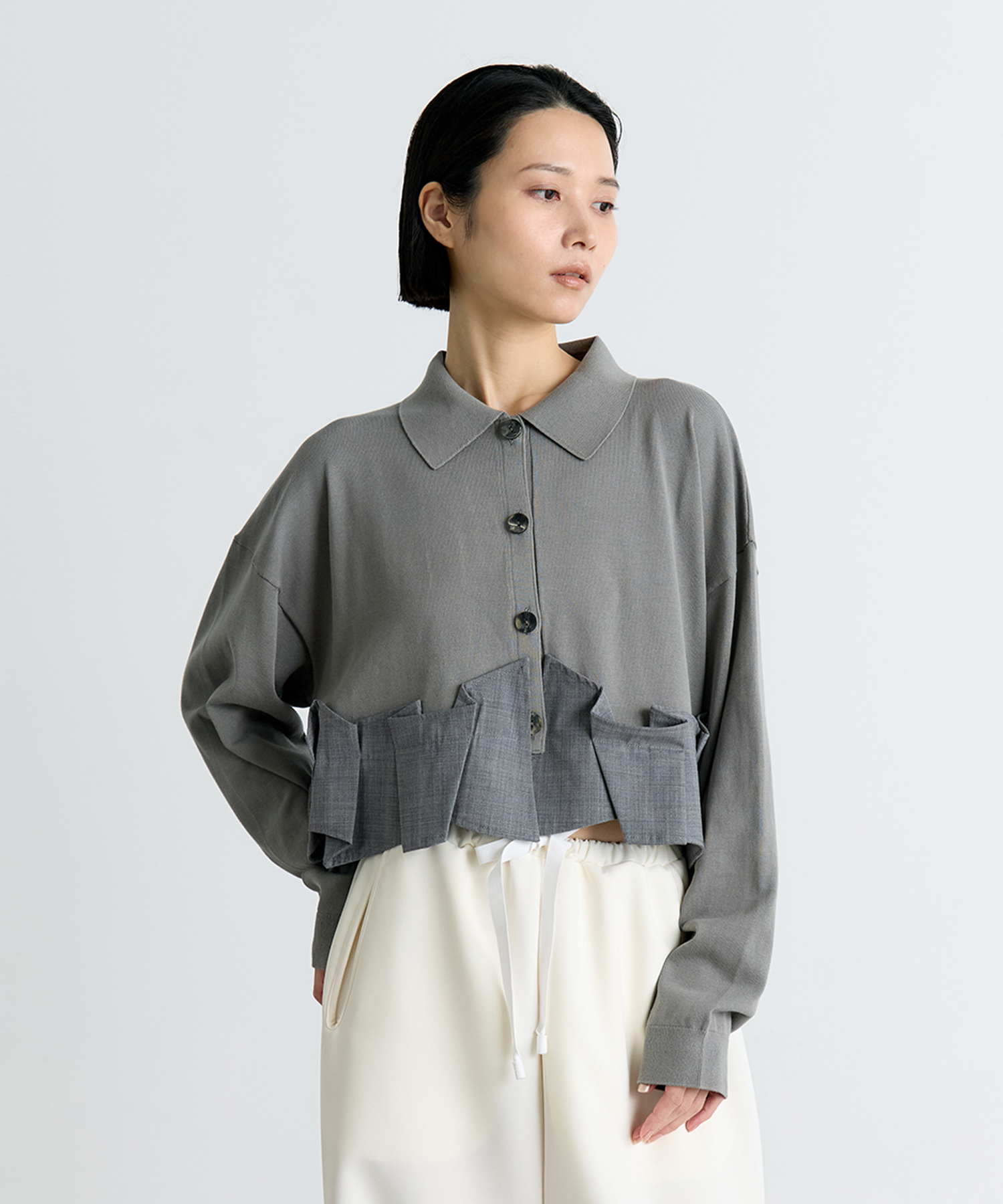 TACK DOCKING-HEM CARDIGAN