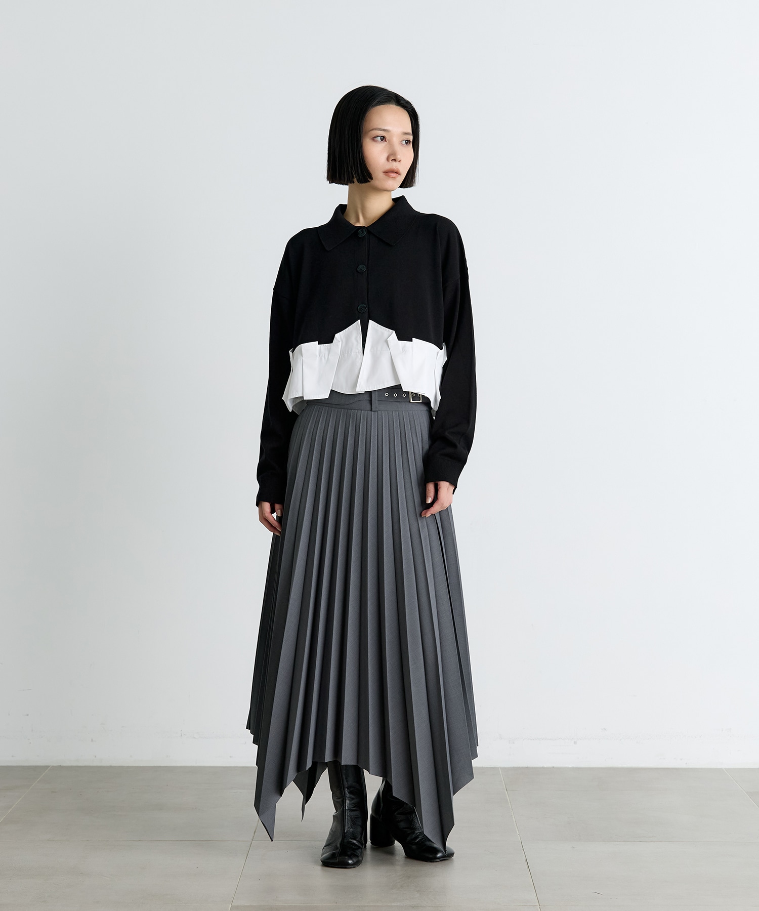TACK DOCKING-HEM CARDIGAN