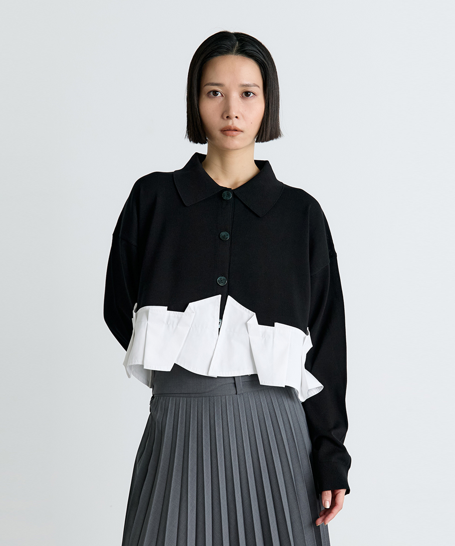 TACK DOCKING-HEM CARDIGAN