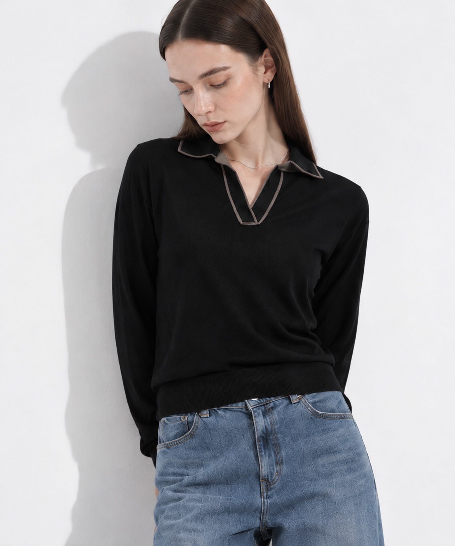 CASHMERE/SILK REVERSIBLE SKIPPER PULLOVER