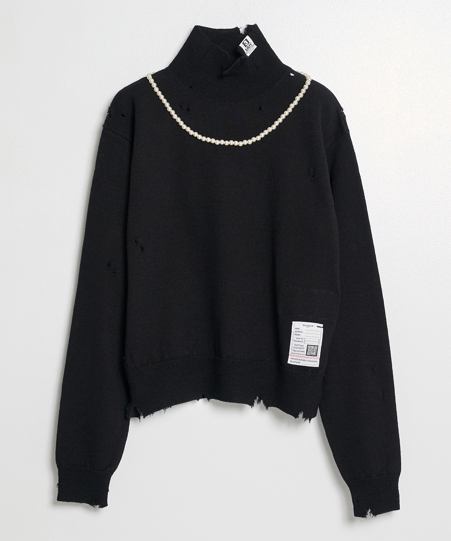 PEARL DISTRESSED KNIT LS PULLOVER