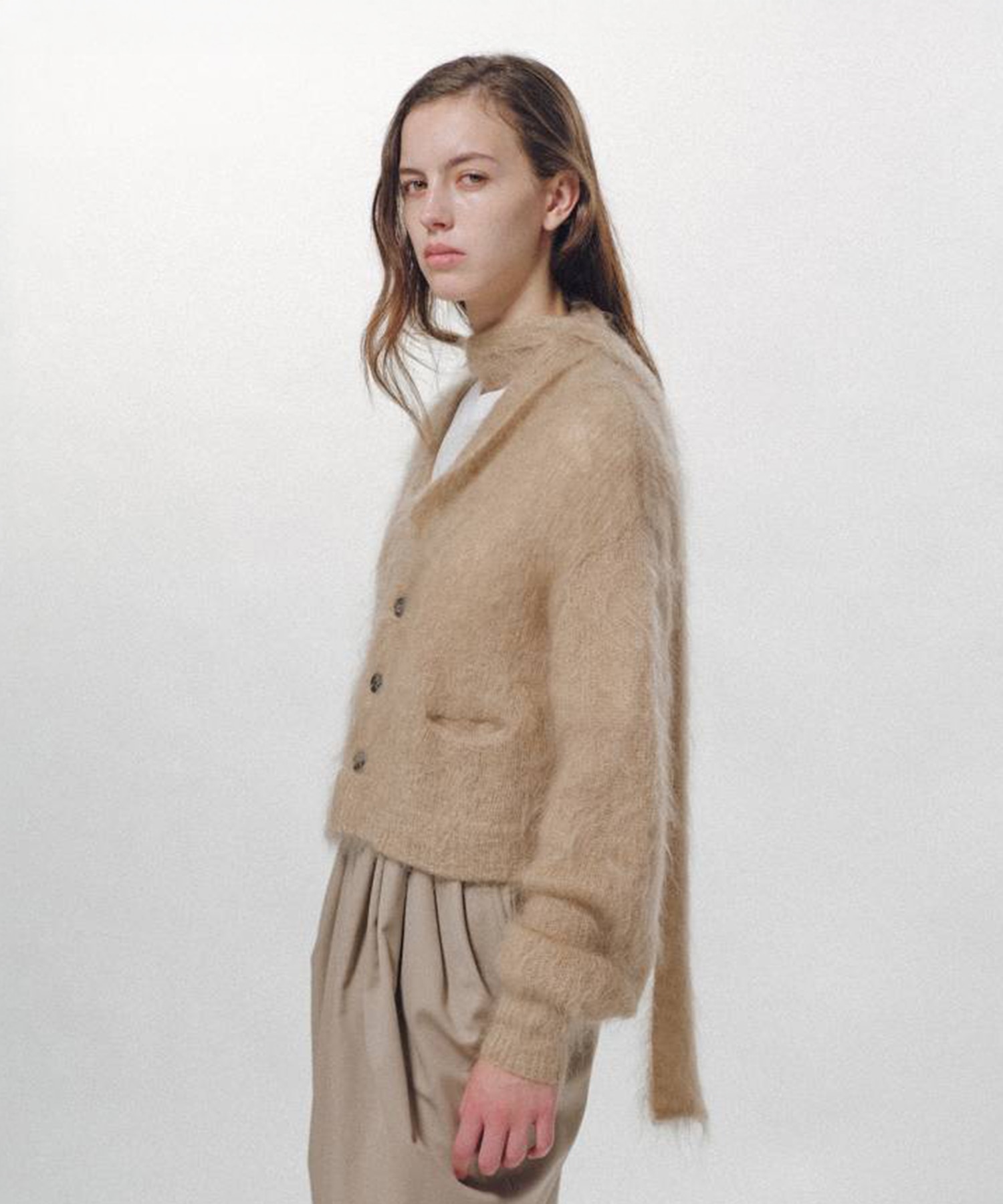 Mohair Knit Cardigan Cropped