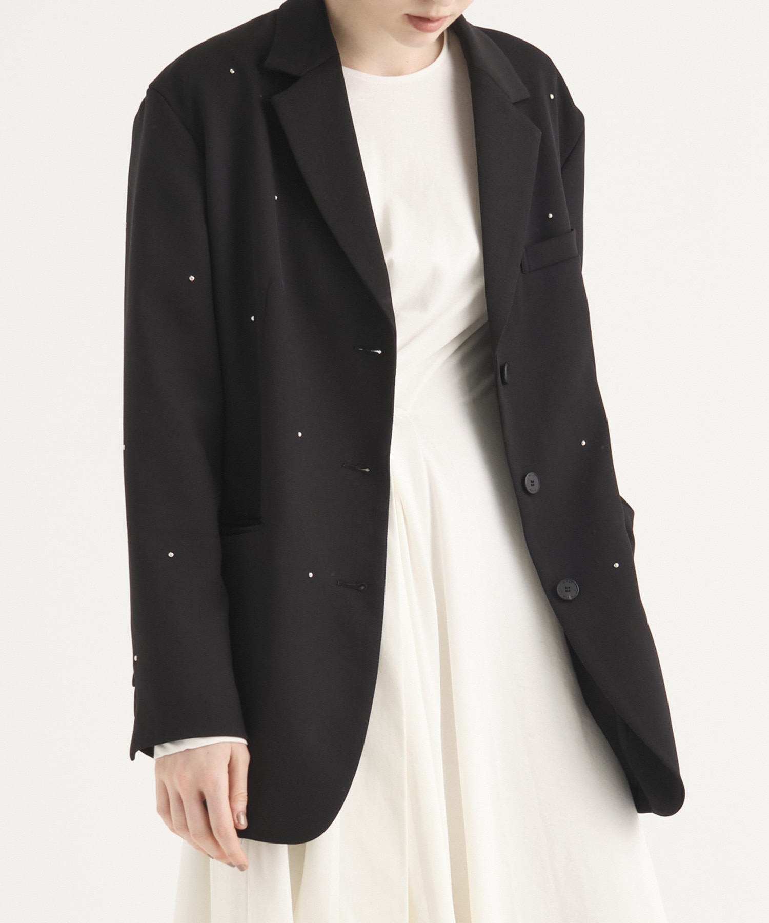 Back Slit Motif Tailored Jacket