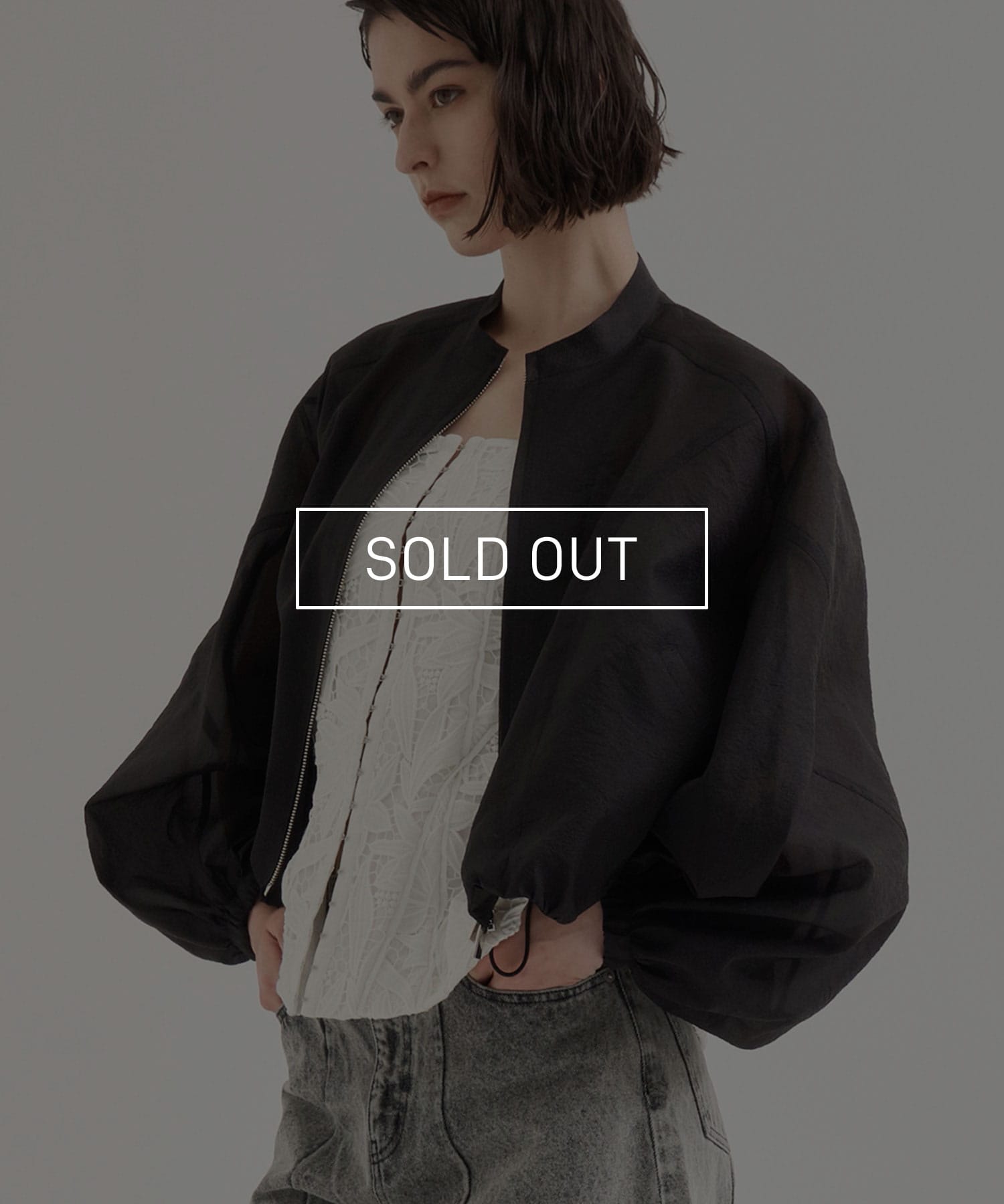 Rough Over Sheer Blouson