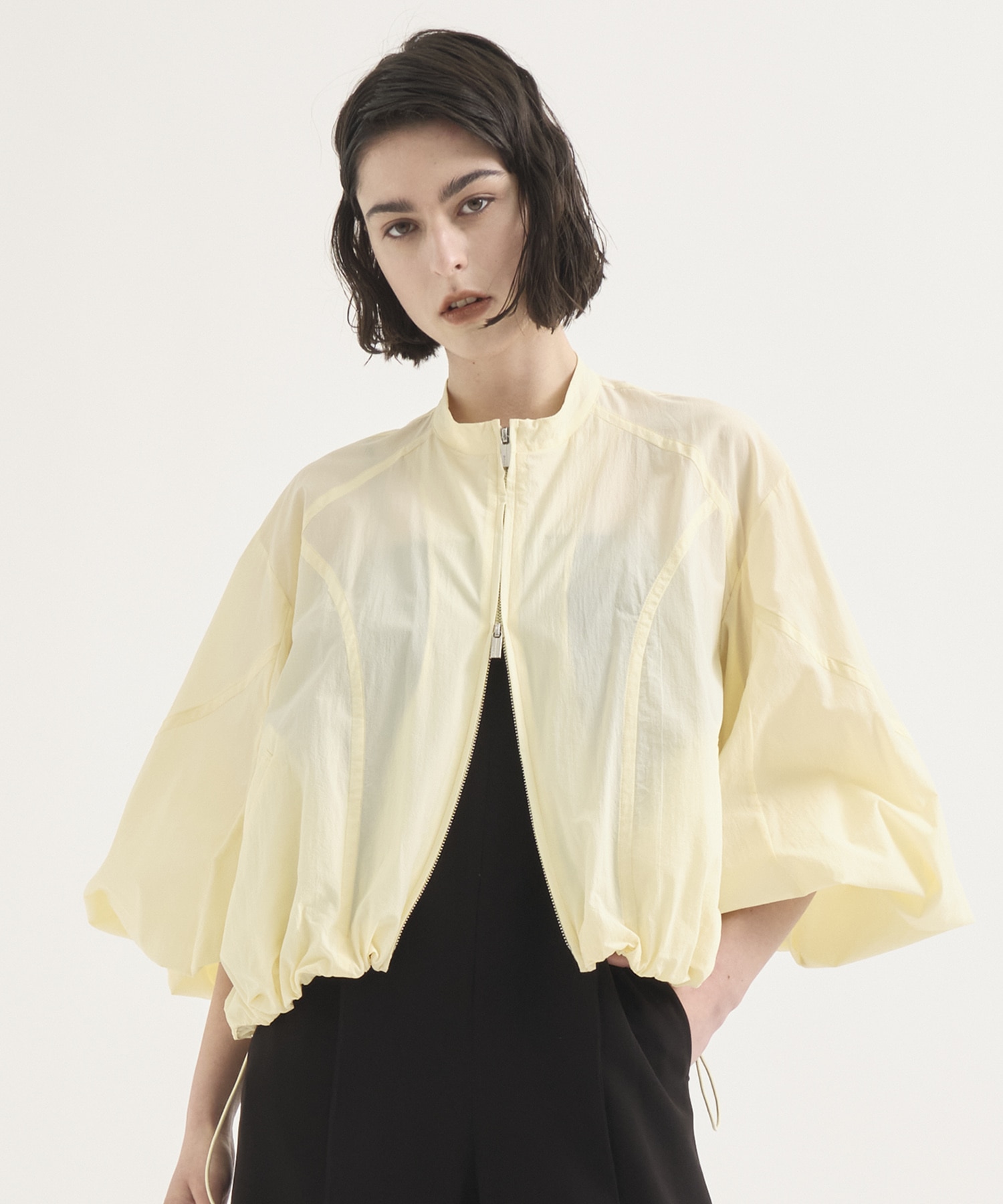 Rough Over Sheer Blouson