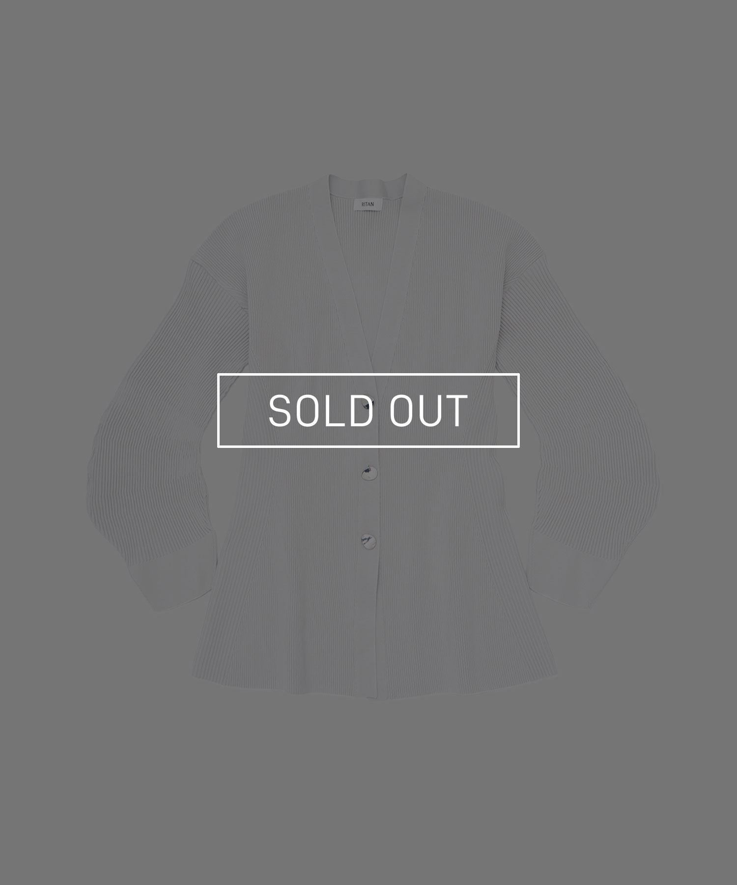 Arch Sleeve Rib Knit Cardigan