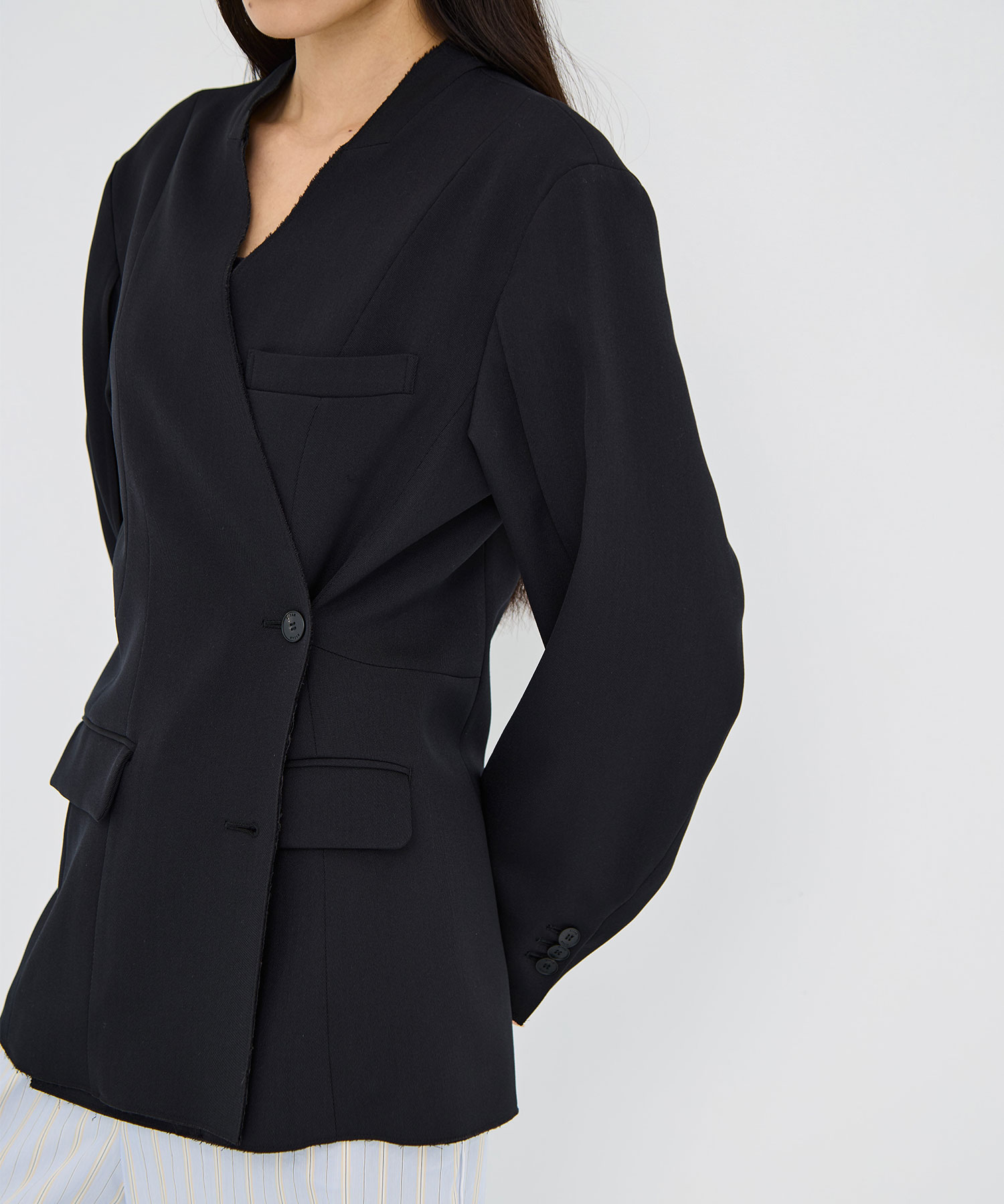 Back Sheer No Collar Jacket