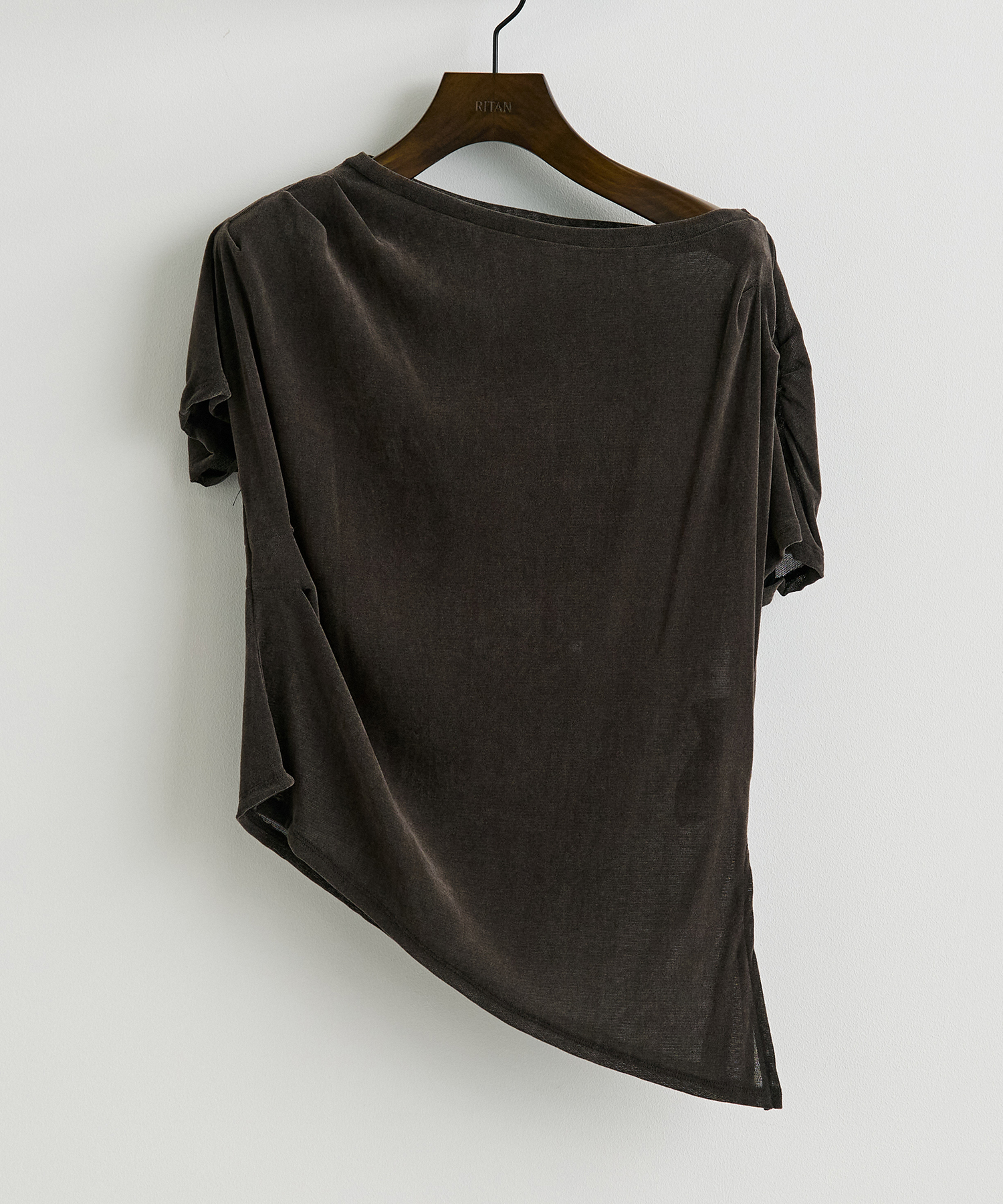 Velour One Shoulder T-Shirt