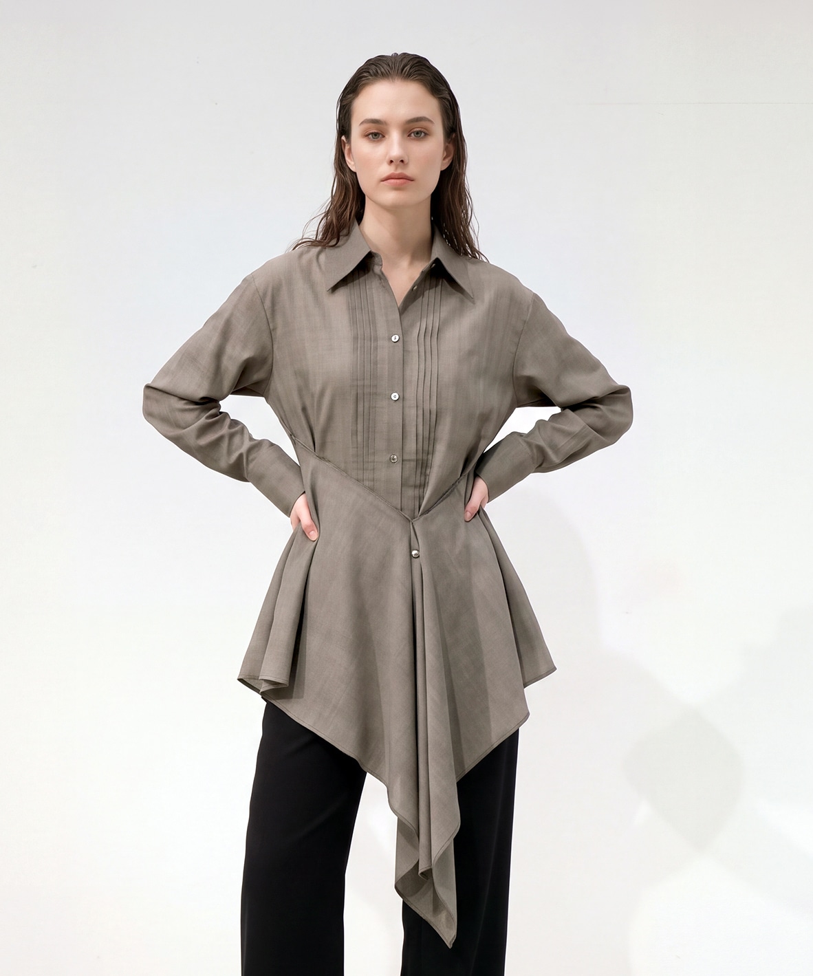 Waist-Tie Arrange Shirts