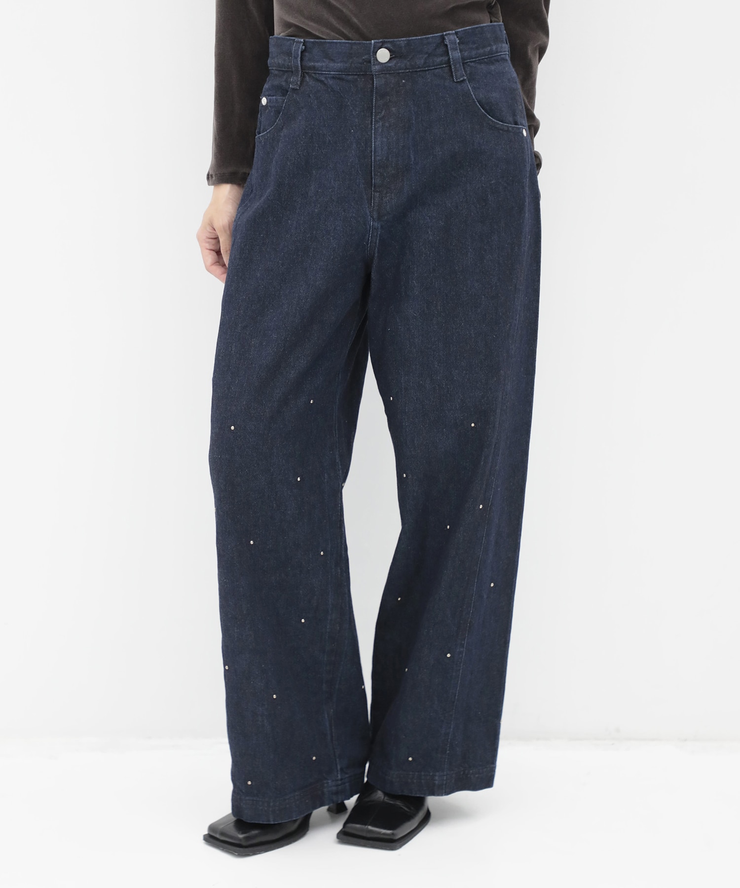 Motif Denim Pants